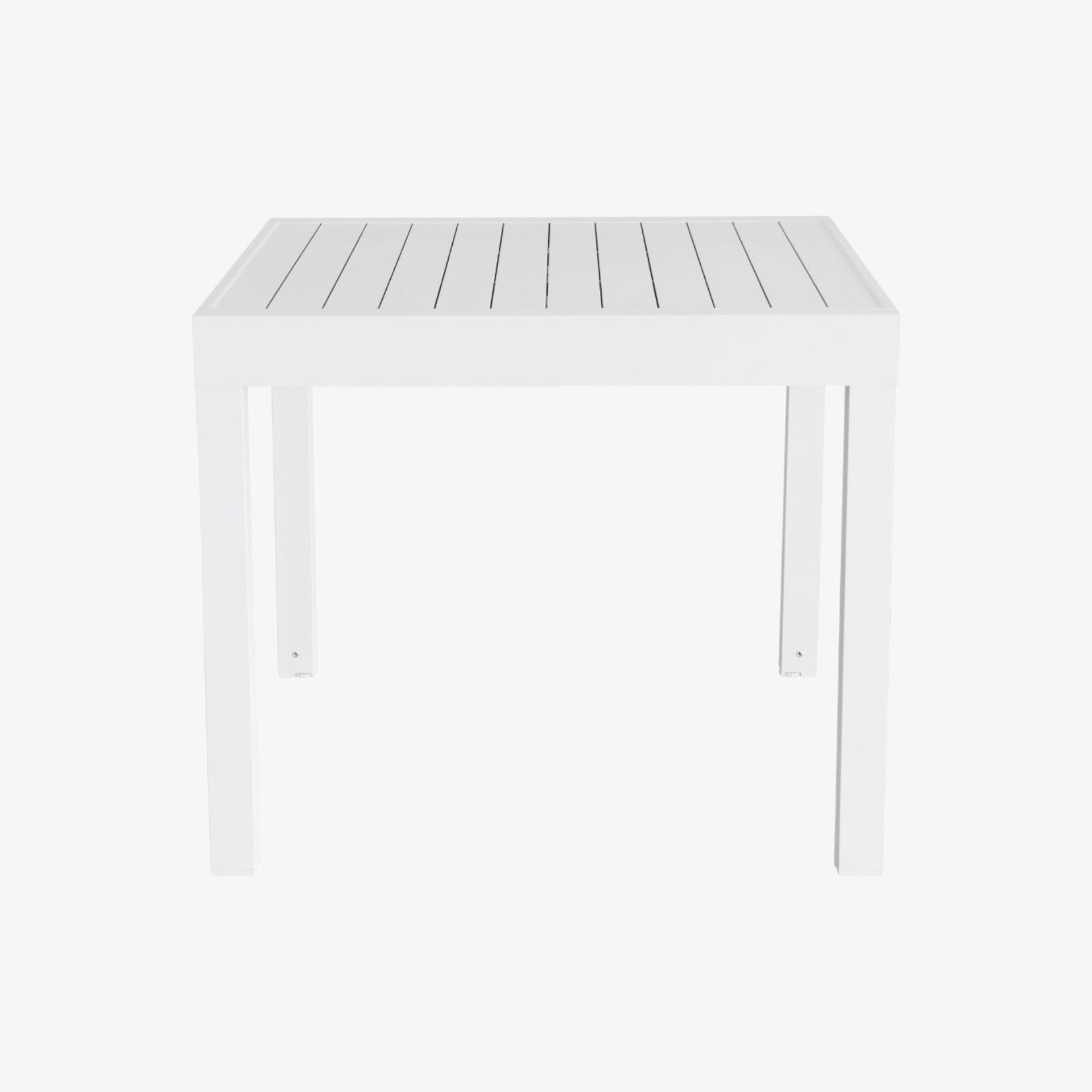 Mesa de jard&iacute;n extensible de aluminio blanca Nijar 90/180x90x76cm