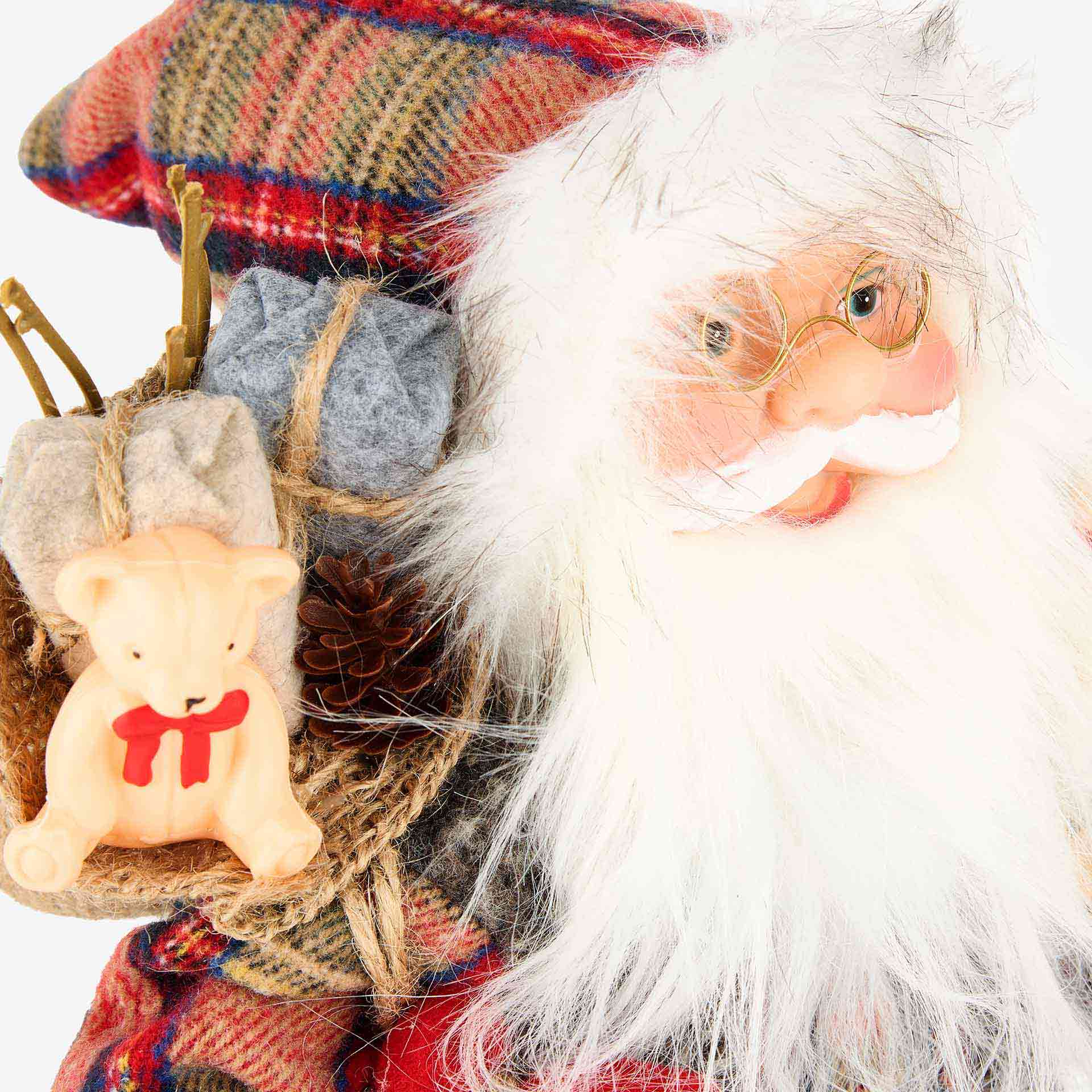 Figura decorativa Santa Claus con chaleco y regalos