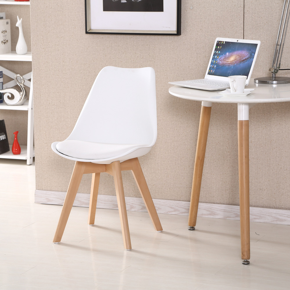 Silla de comedor blanca acolchada Leisure 50x47x81cm