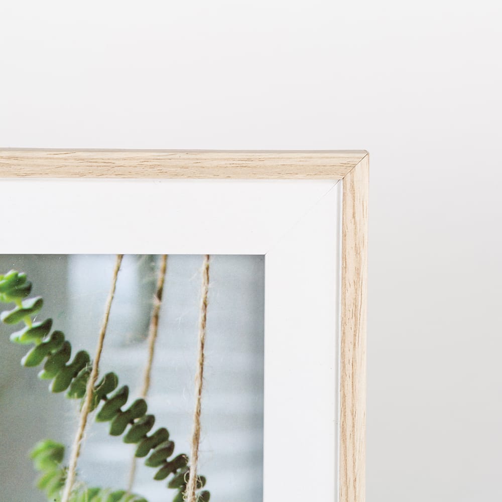 Marco de fotos blanc y natural 13x18cm