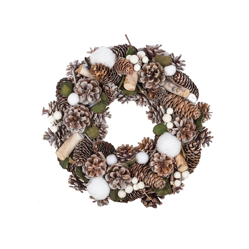 Corona decorativa piñas Ø33x9cm