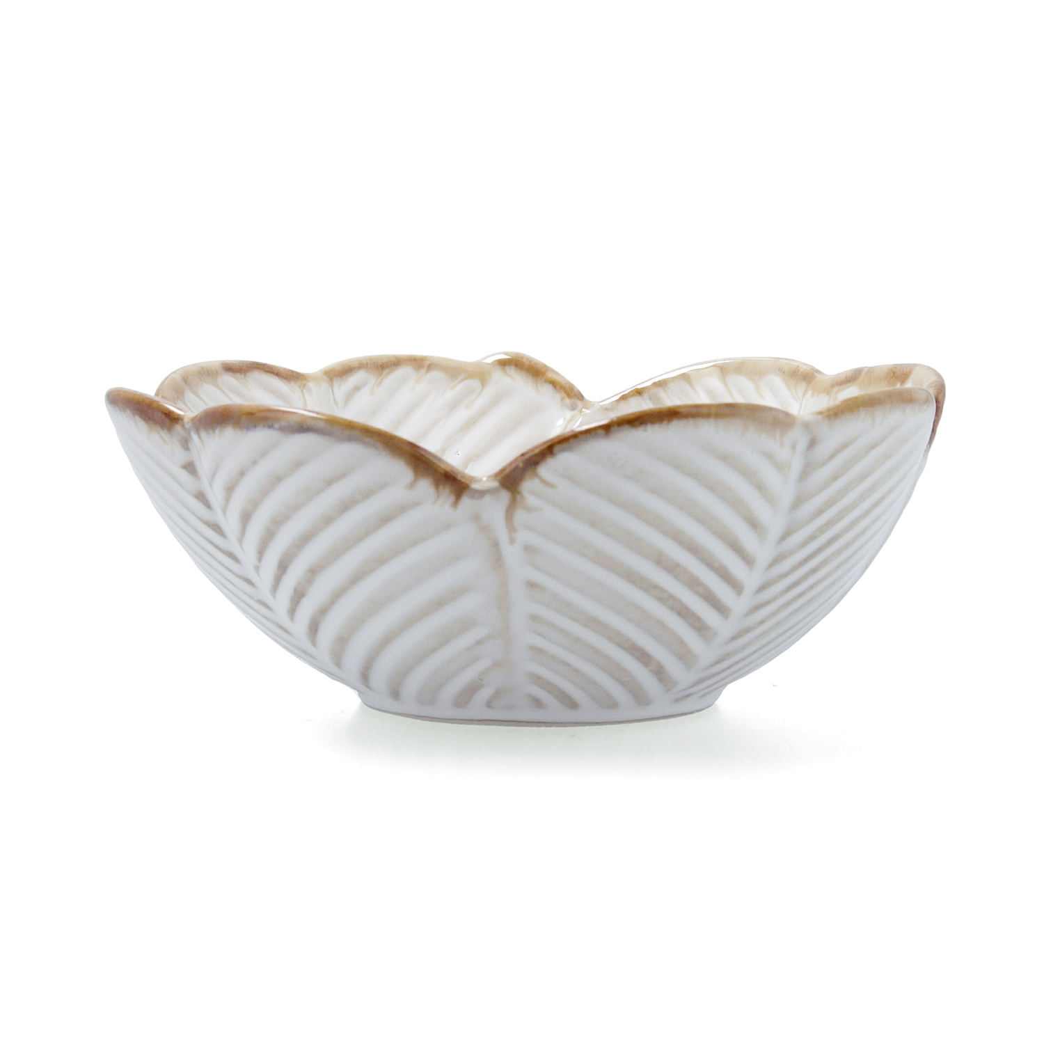 Bol de flor beige de porcelana Cremier &Oslash;17x7cm