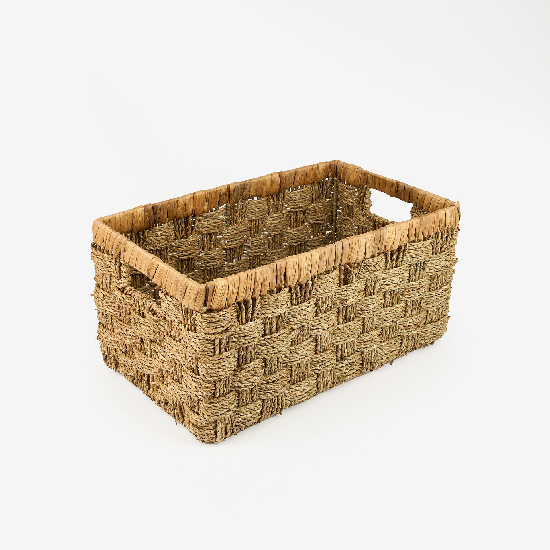 Cesta con asas de fibras naturales Arria 34x20x20cm