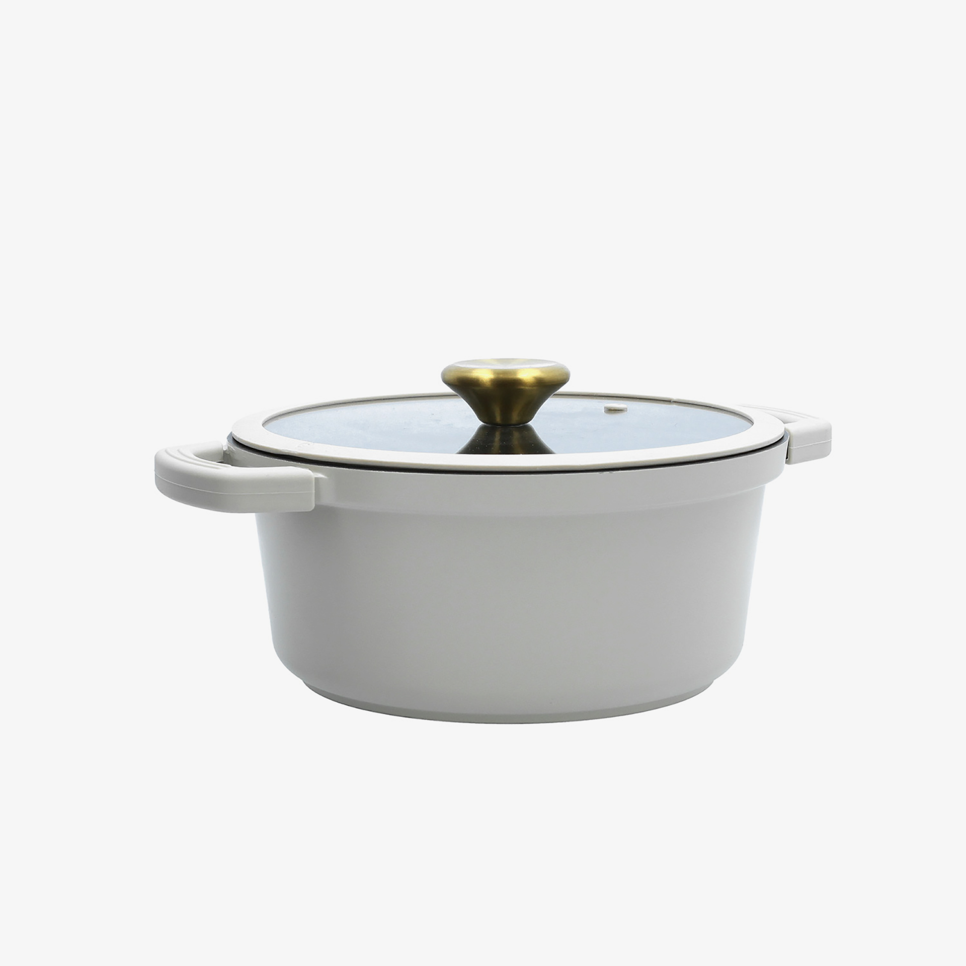 Cacerola gris claro de aluminio fundido con tapa Bruma 24cm