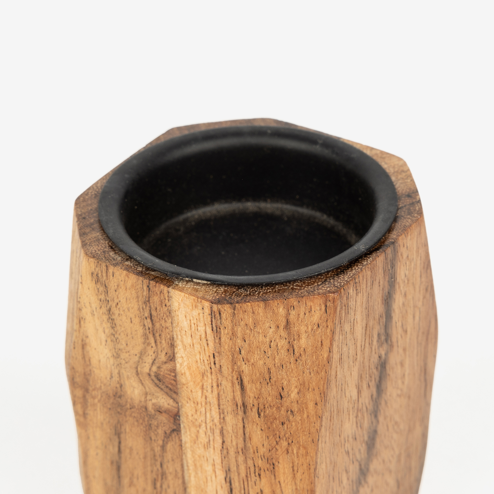 Portavelas de madera de acacia 8cm