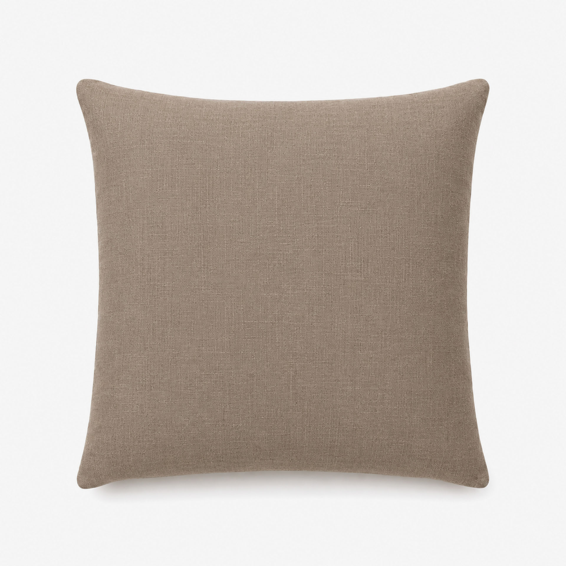 Funda de coj&iacute;n marr&oacute;n de poli&eacute;ster y lino Bruma 45x45cm