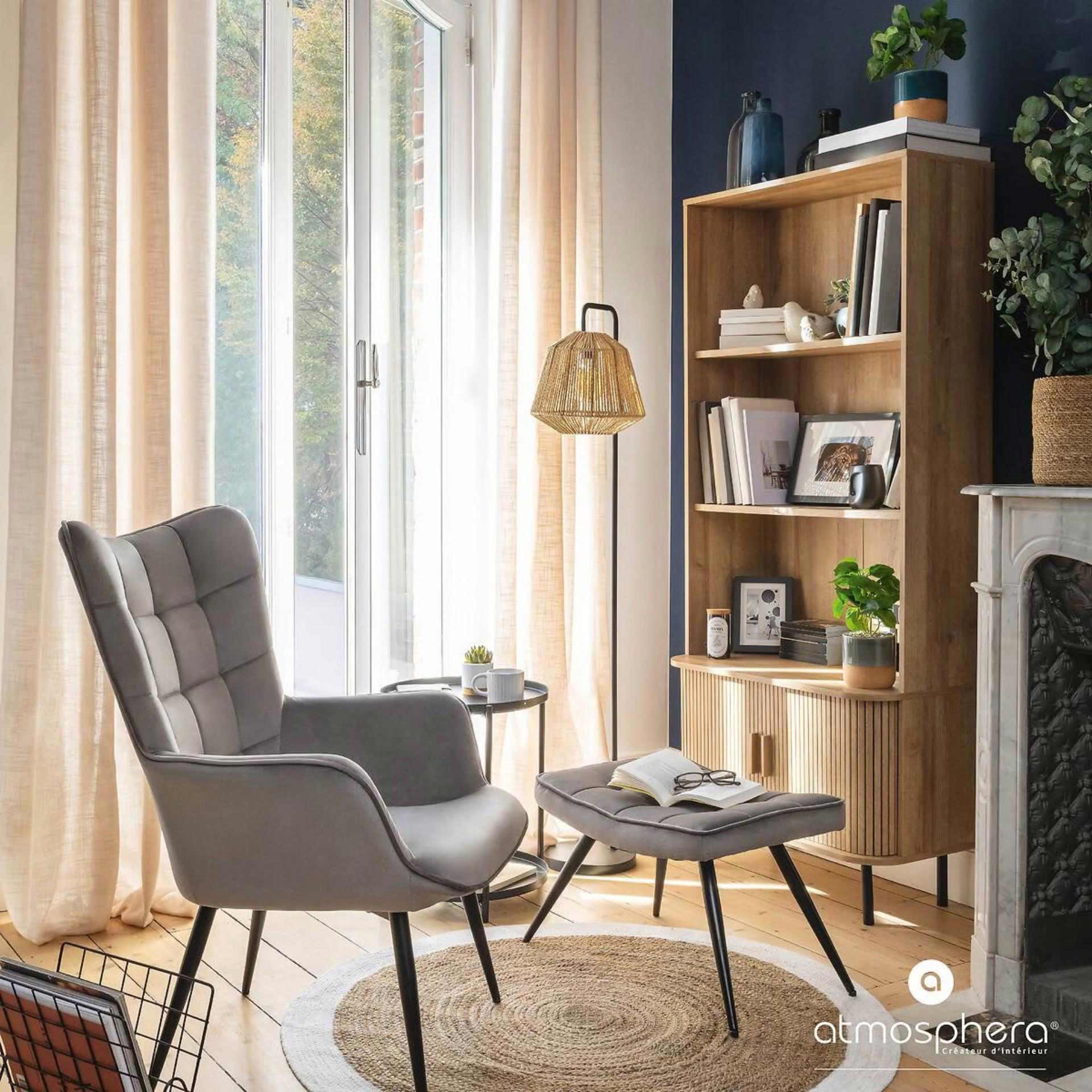 Librer&iacute;a de 2 puertas de madera Ivara