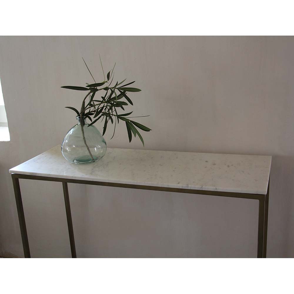 Consola de m&aacute;rmol Gold 110x40x80cm Clau&Chloe