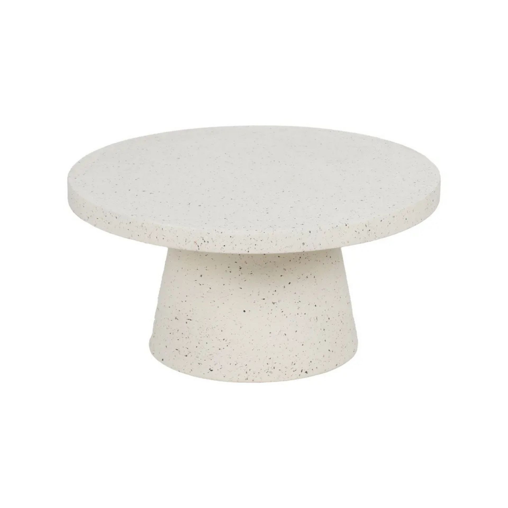 Mesa de centro de fibra de magnesio blanca Milo Ø80x38cm