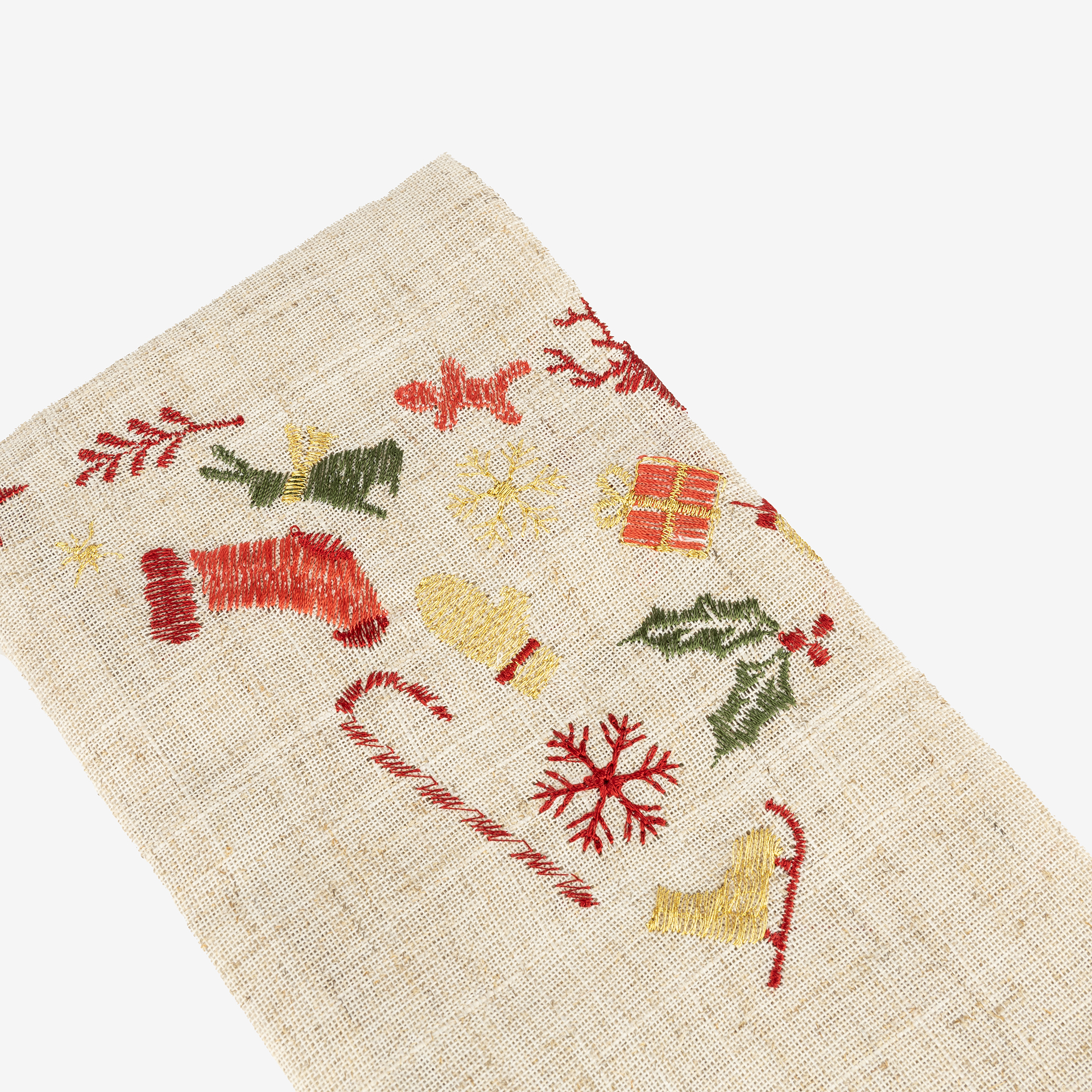 Servilleta de lino gris con bordado Árbol 45x45cm