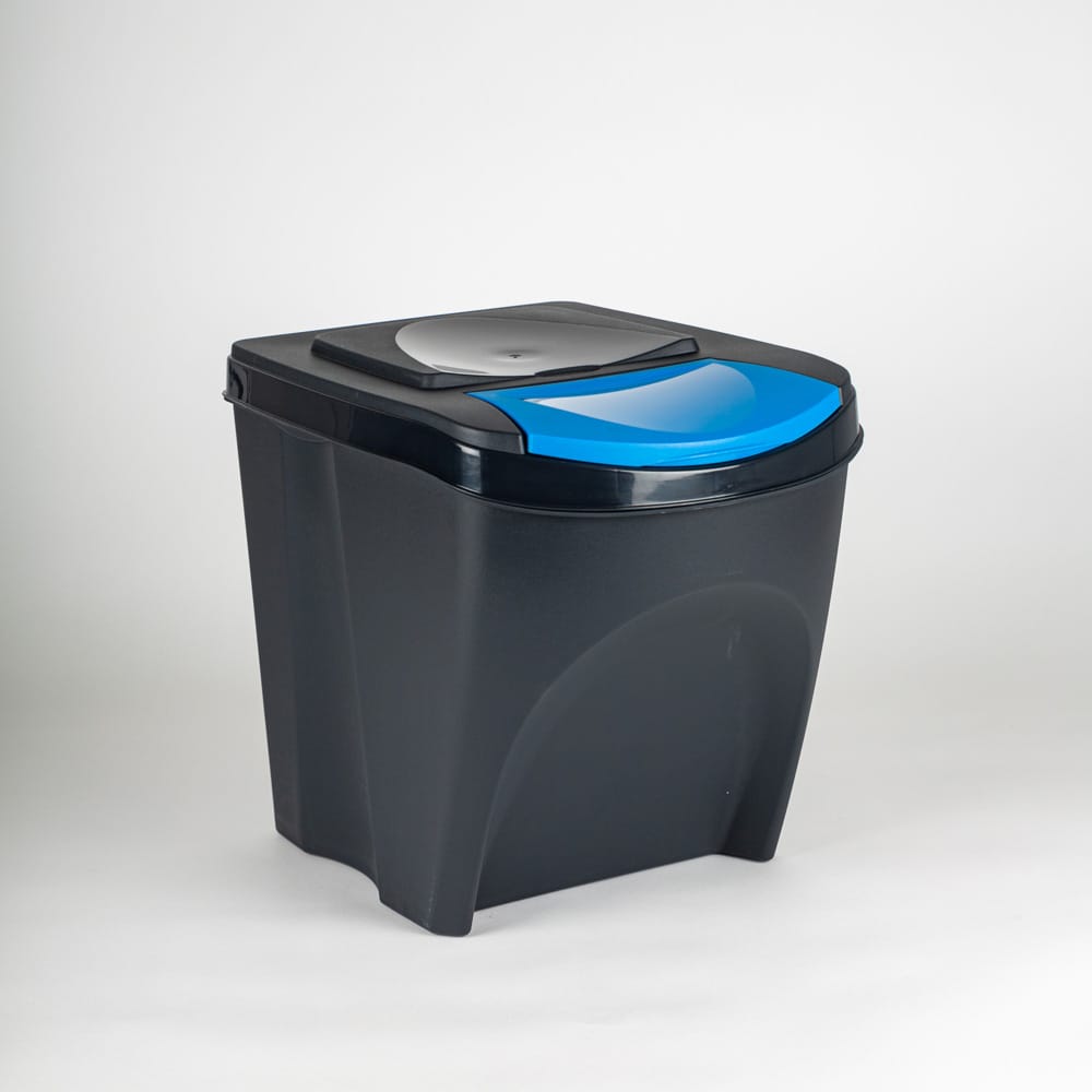 Set de 3 cubos de reciclaje de plástico 40x30x34cm