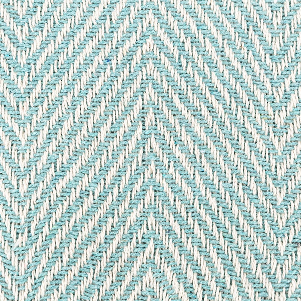 Plaid de flecos verde agua de algodón 125x150cm