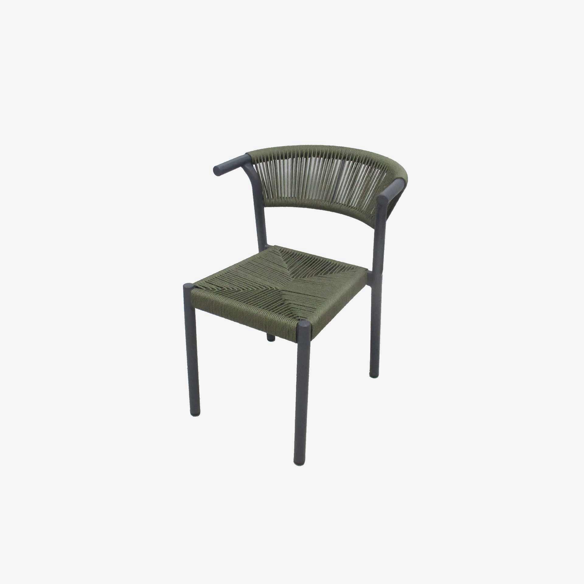 Silla de ratan verde Prado 54x63x77cm