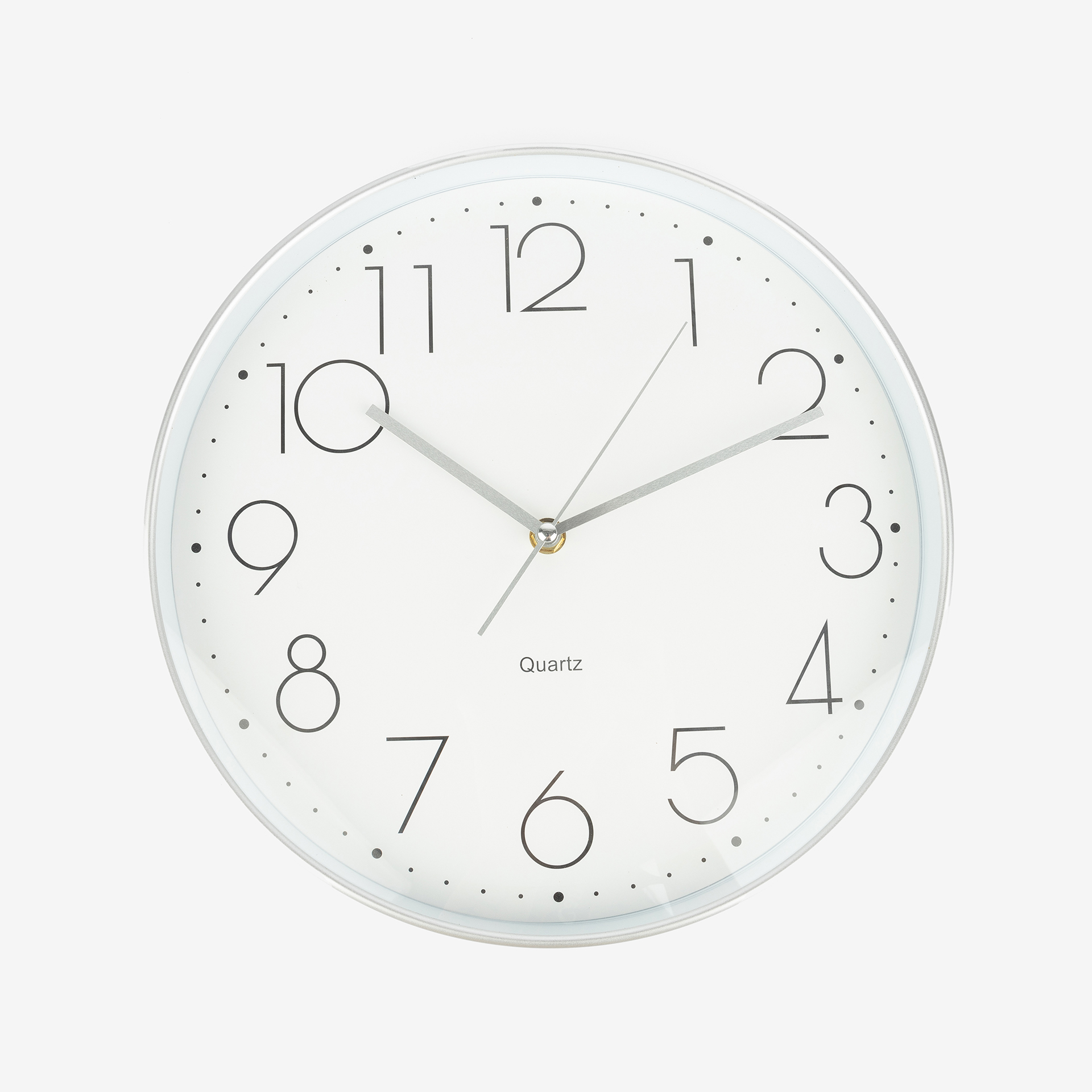 Reloj de pared plateado Ø30cm