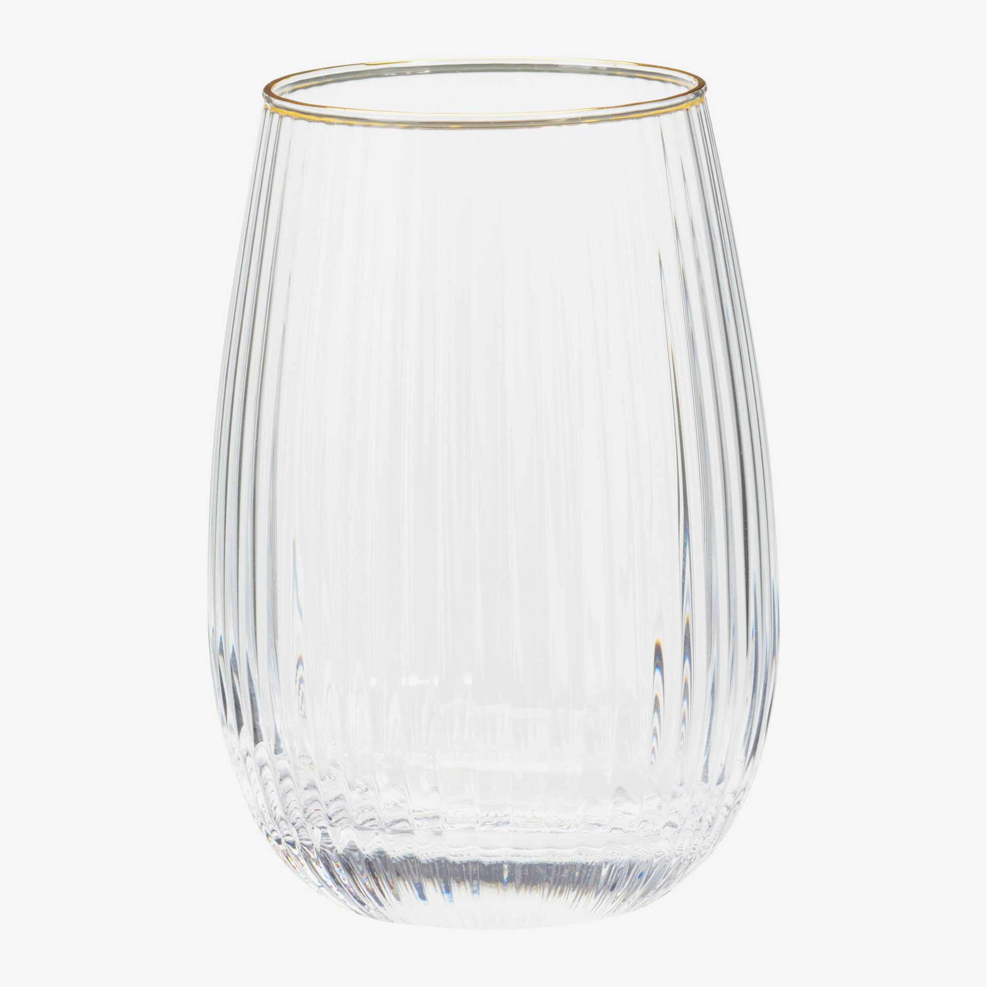 Vaso de vidrio con filo dorado Lumiere 40cl