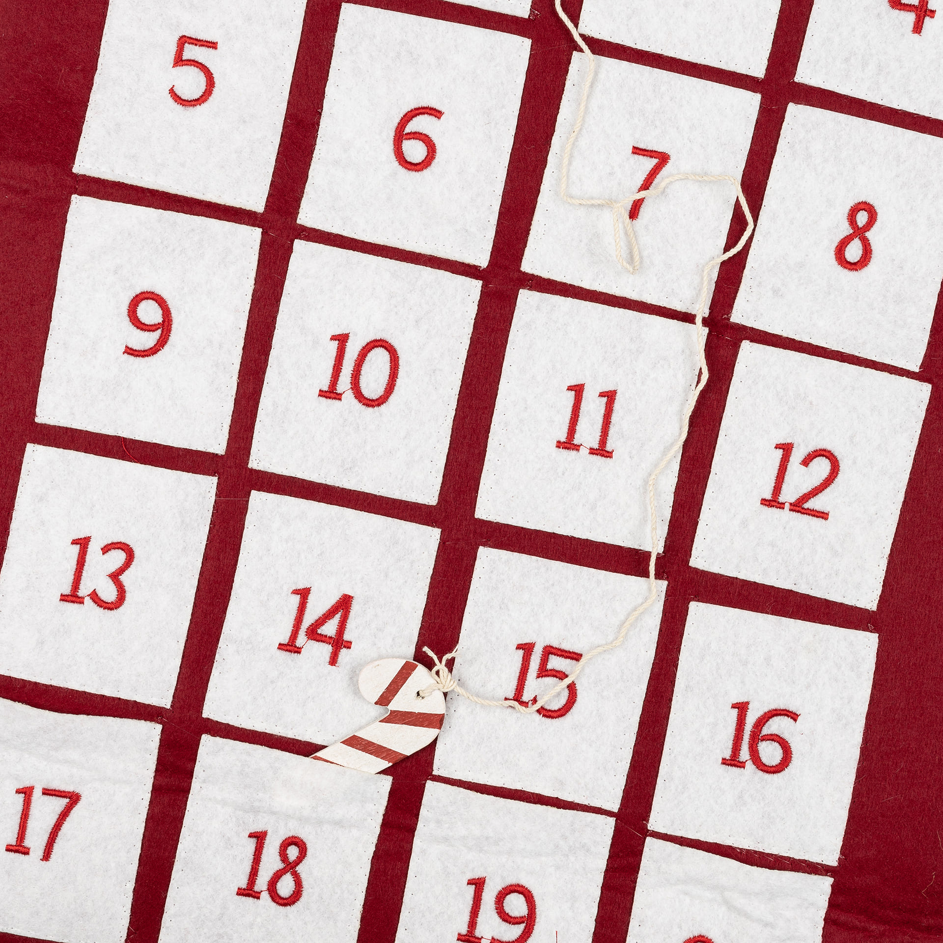 Calendario de adviento rojo de fieltro 82cm