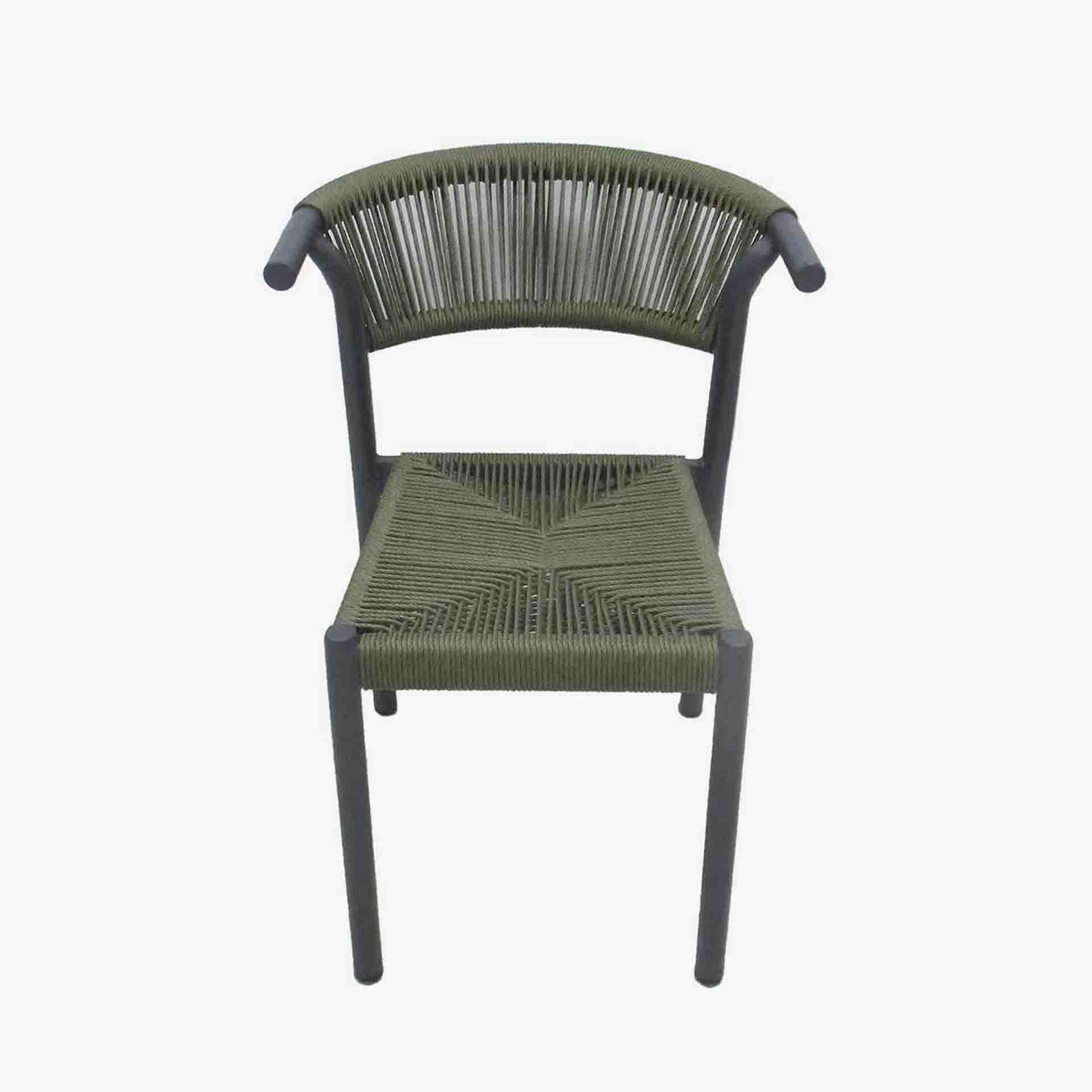 Silla de ratan verde Prado 54x63x77cm