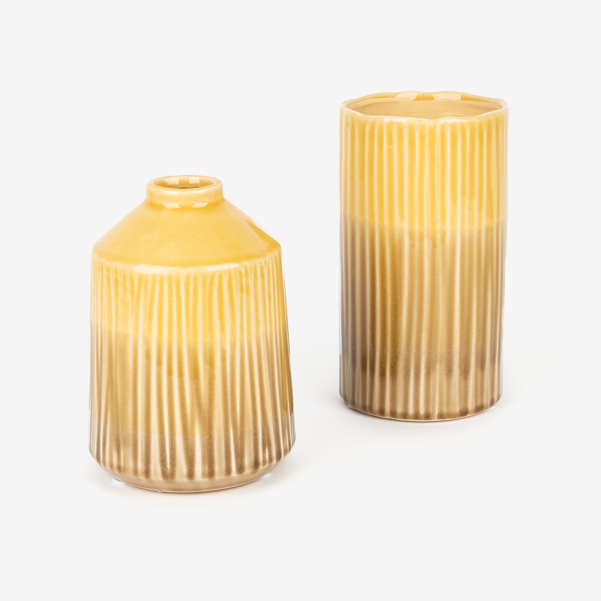 Jarrón de loza amarillo Sunday Ø11x19,6cm