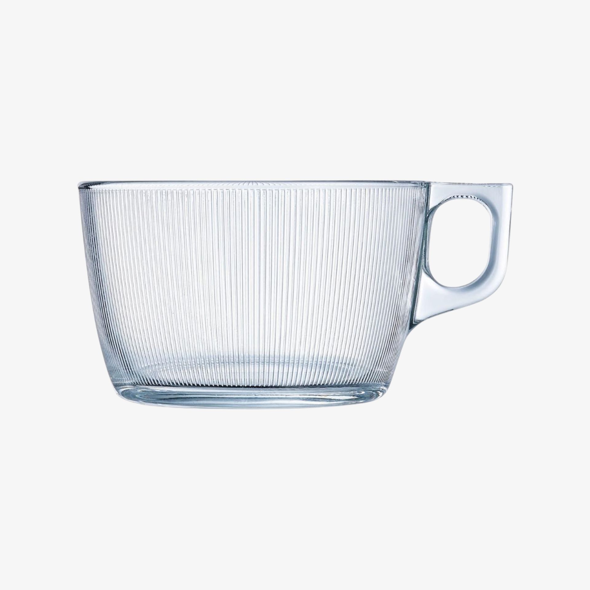 Taza jumbo de vidrio transparente Stria 50c