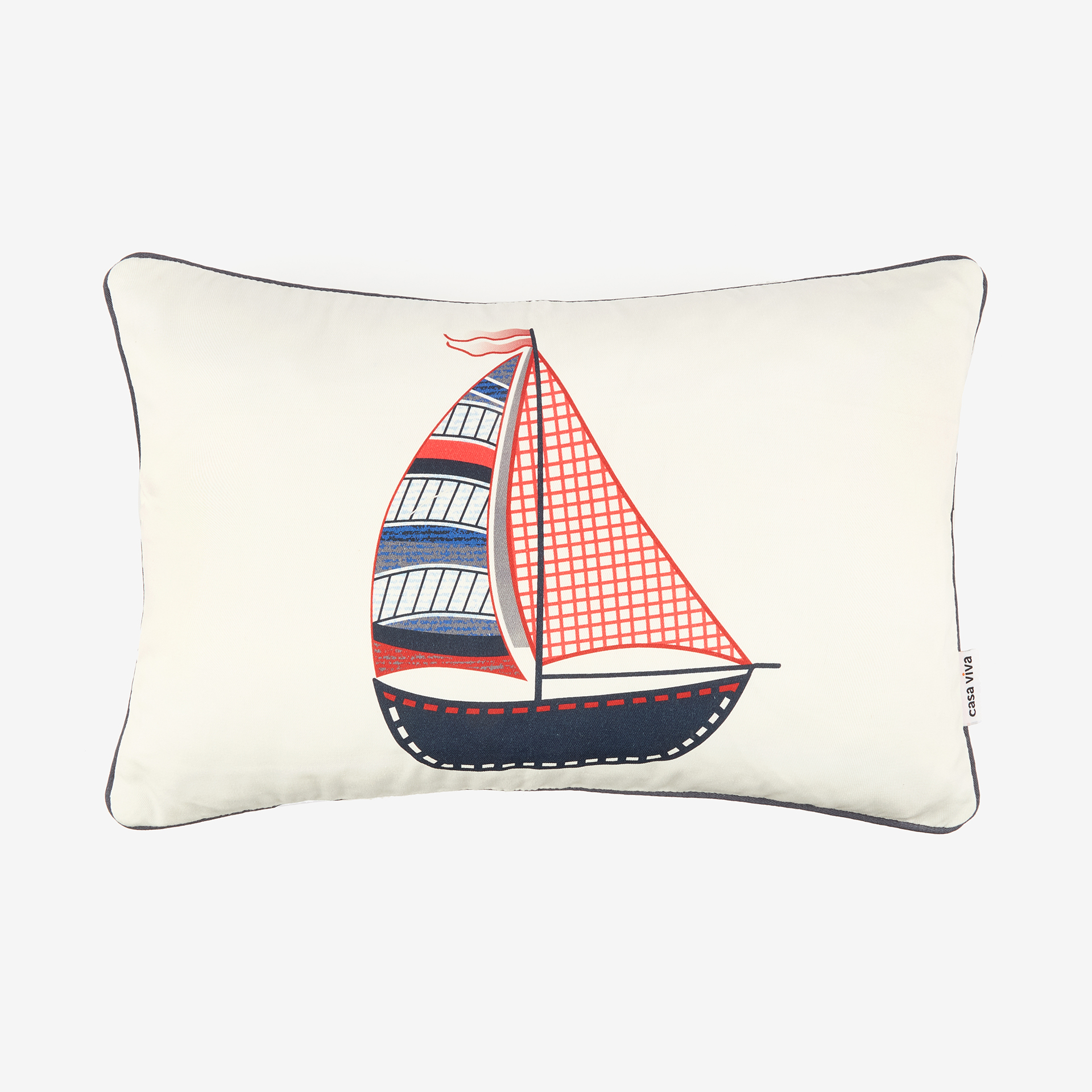 Funda de cojín de algodón Sailboat 45x30cm