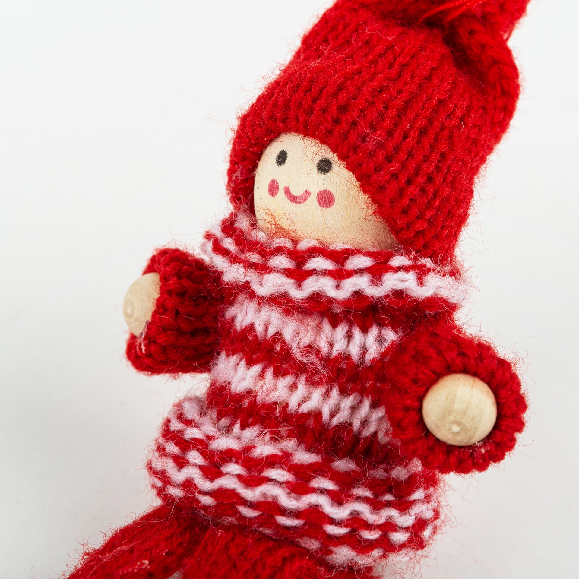 Adorno colgante Mu&ntilde;eco con gorro de tela 15cm