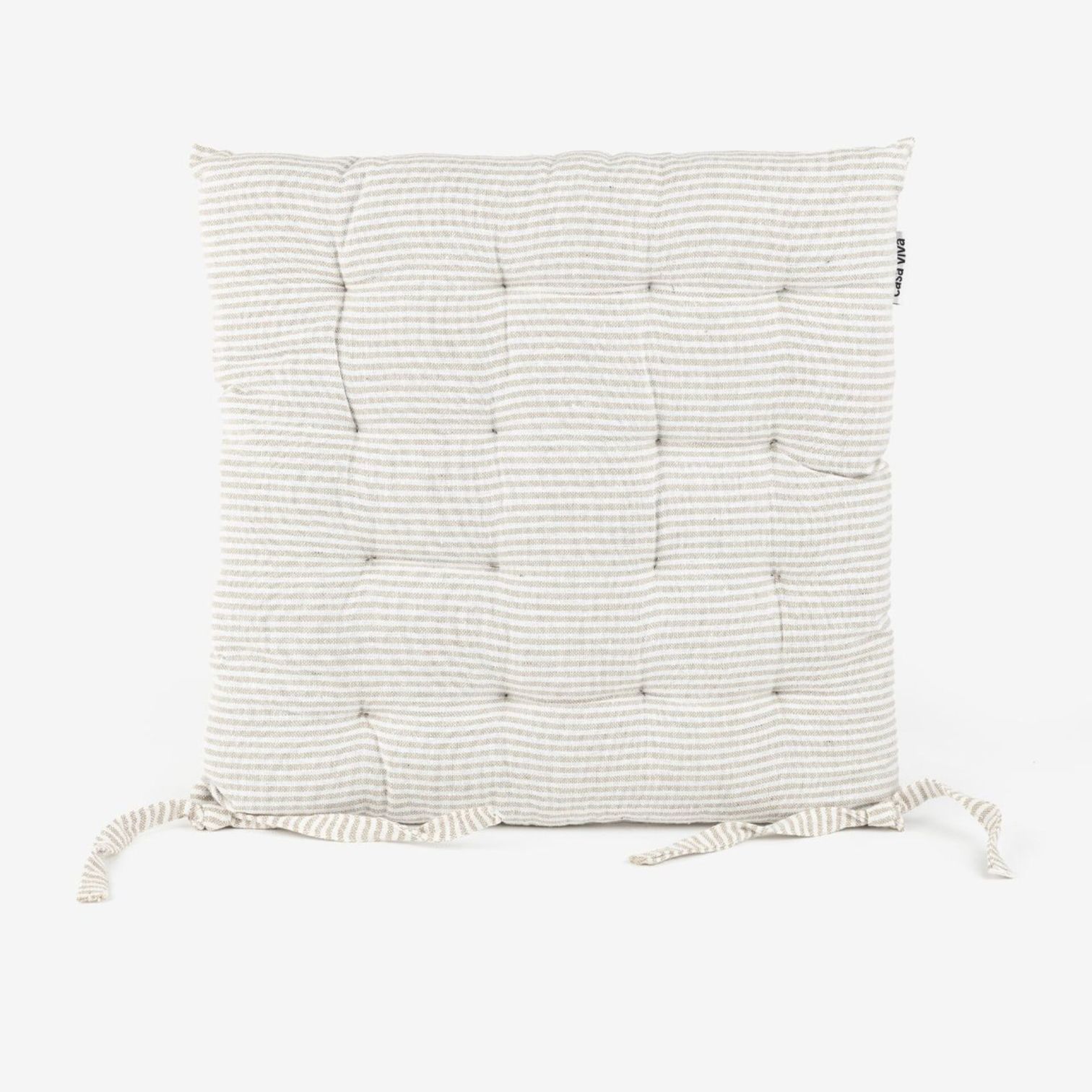Coj&iacute;n de silla de algod&oacute;n con rayas beige Stripes 40x40cm