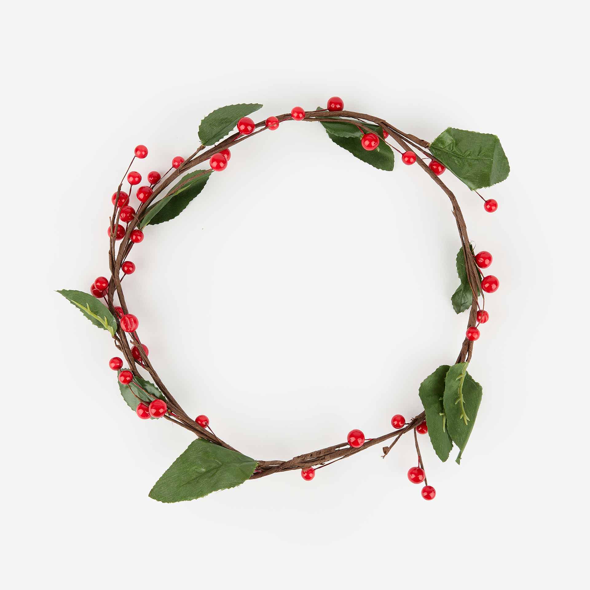 Guirnalda decorativa de bayas rojas 120cm