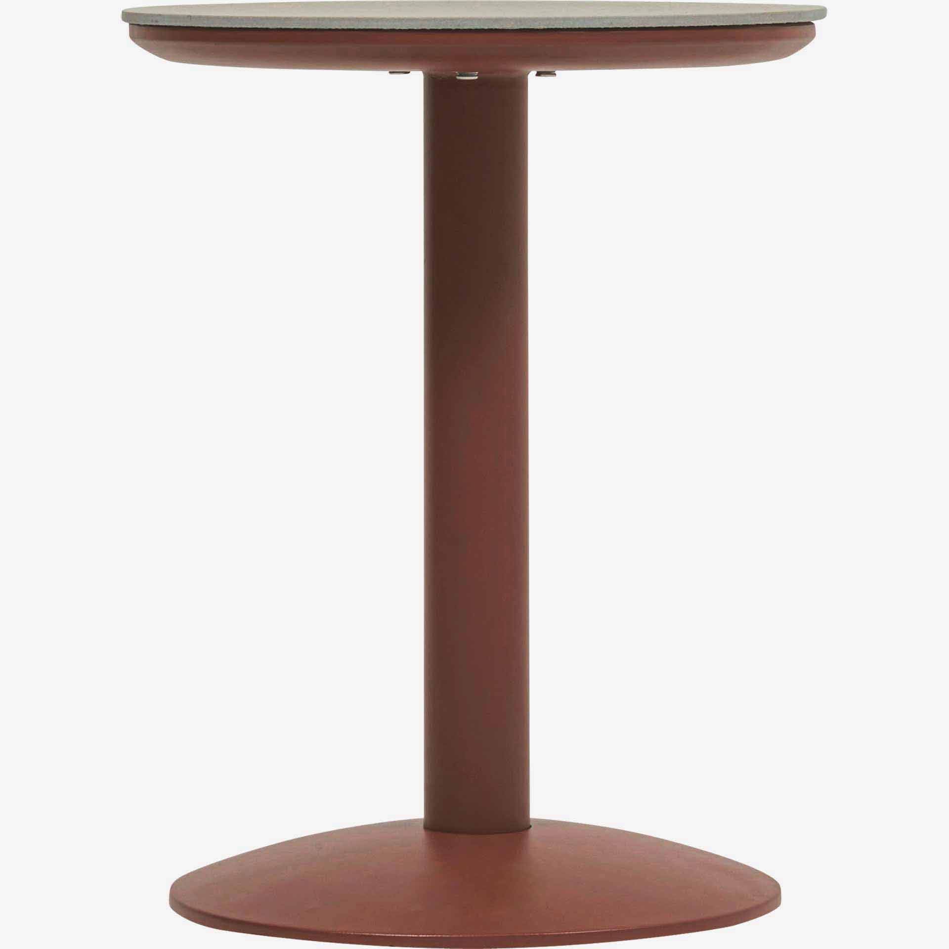 Mesa auxiliar de jard&iacute;n de acero caoba Solena &Oslash;40x50cm