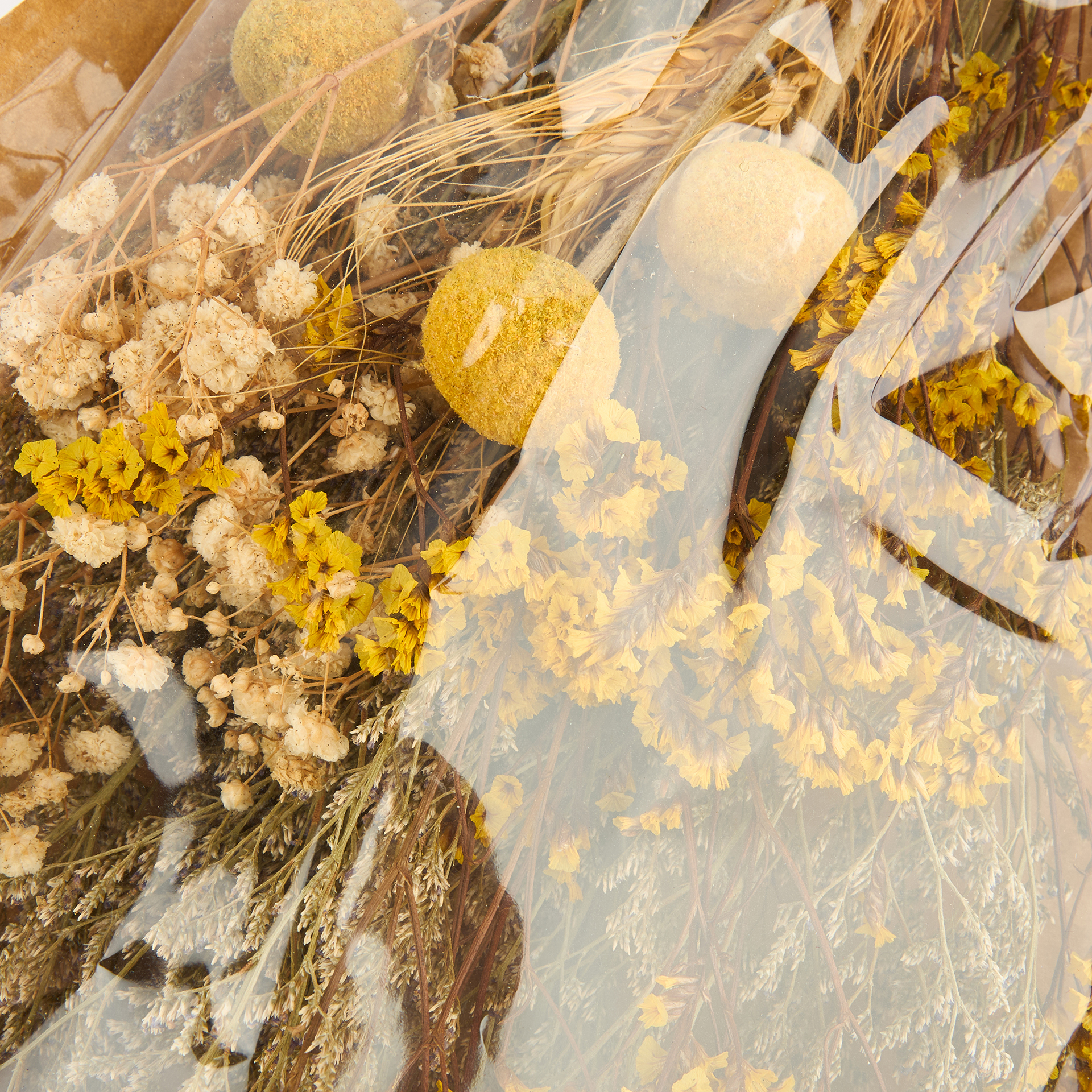 Ramo de flores secas amarillo 75cm