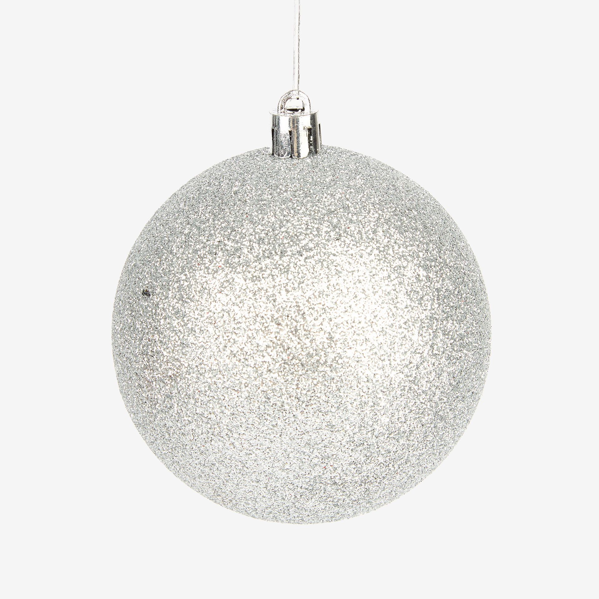 Set de 6 bolas decorativas plateadas &Oslash;8cm