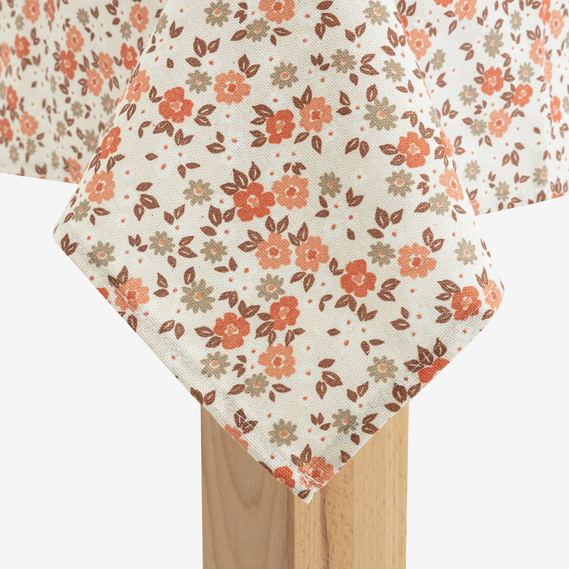 Mantel de algod&oacute;n reciclado melocot&oacute;n Alba 135x250cm