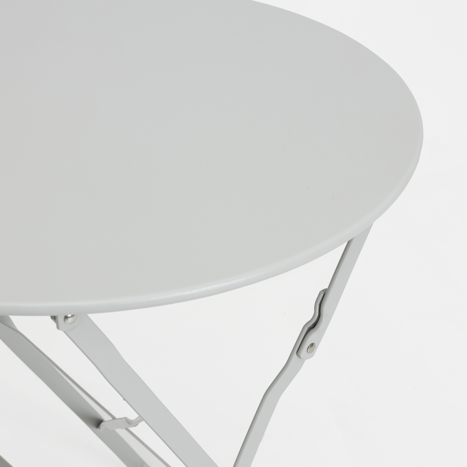 Conjunto de jard&iacute;n mesa con dos sillas gris claro Bistro &Oslash;60cm