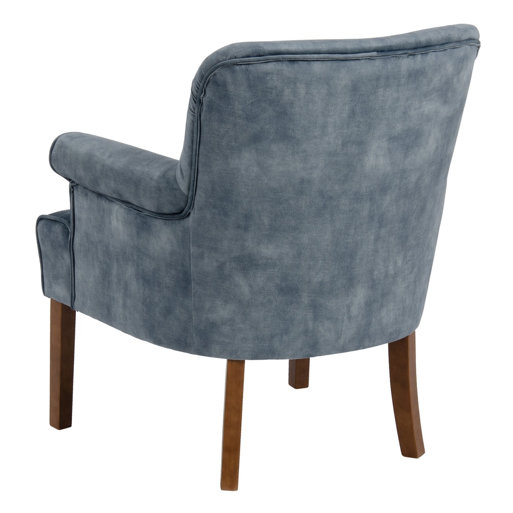 Butaca efecto velvet azul Seran 77x64x88cm