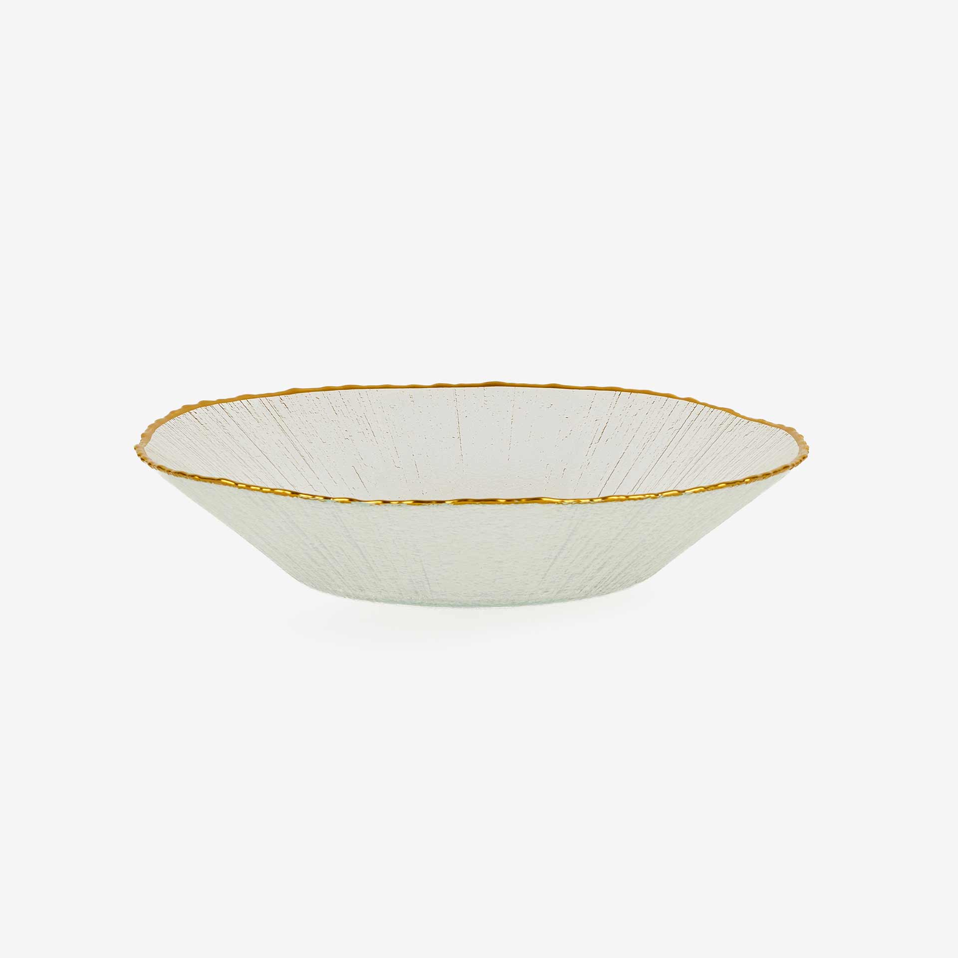 Bol de cristal con filo dorado de 25cm