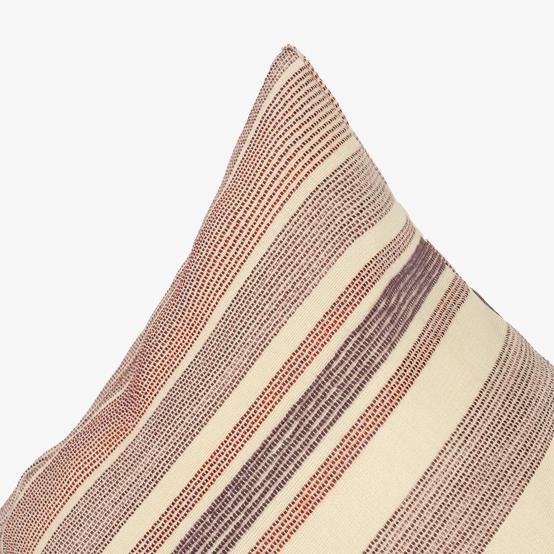 Funda de cojín exterior de algodón reciclado raya rosa Baris 45x45cm