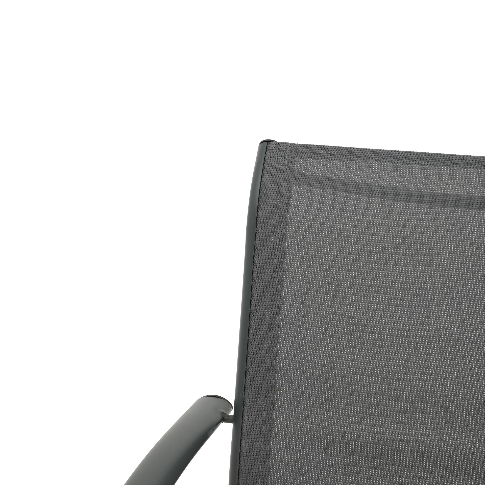Silla de jardín de aluminio y textilene gris Tabarca 56x62x88cm