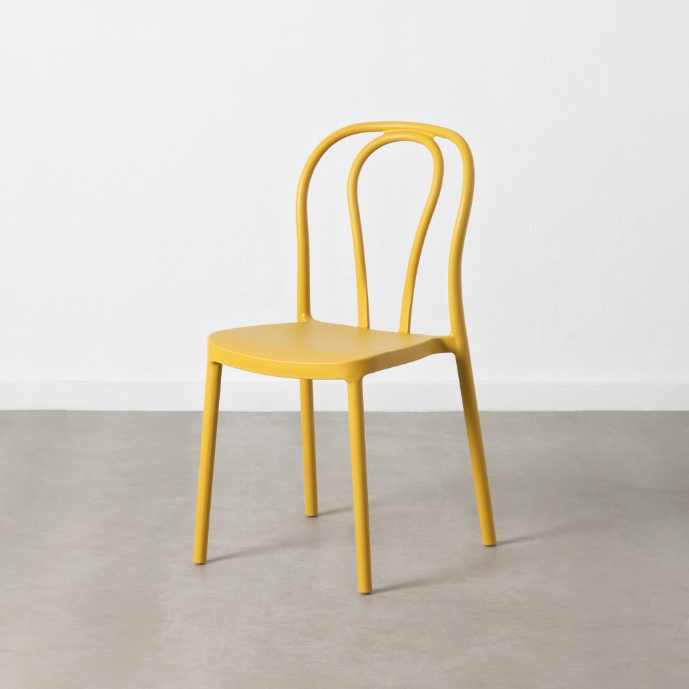 Set de 4 sillas de comedor amarillo Marin 43x53x85cm