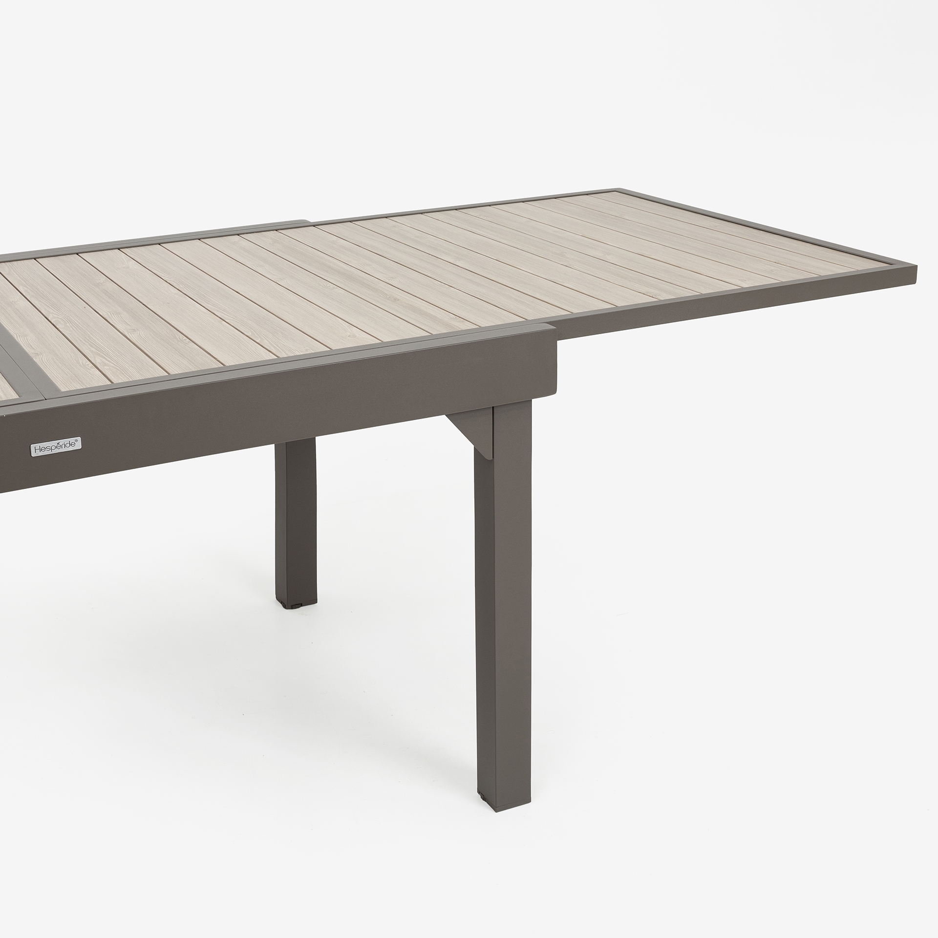 Mesa extensible gris de aluminio Palma 140/270x90cm