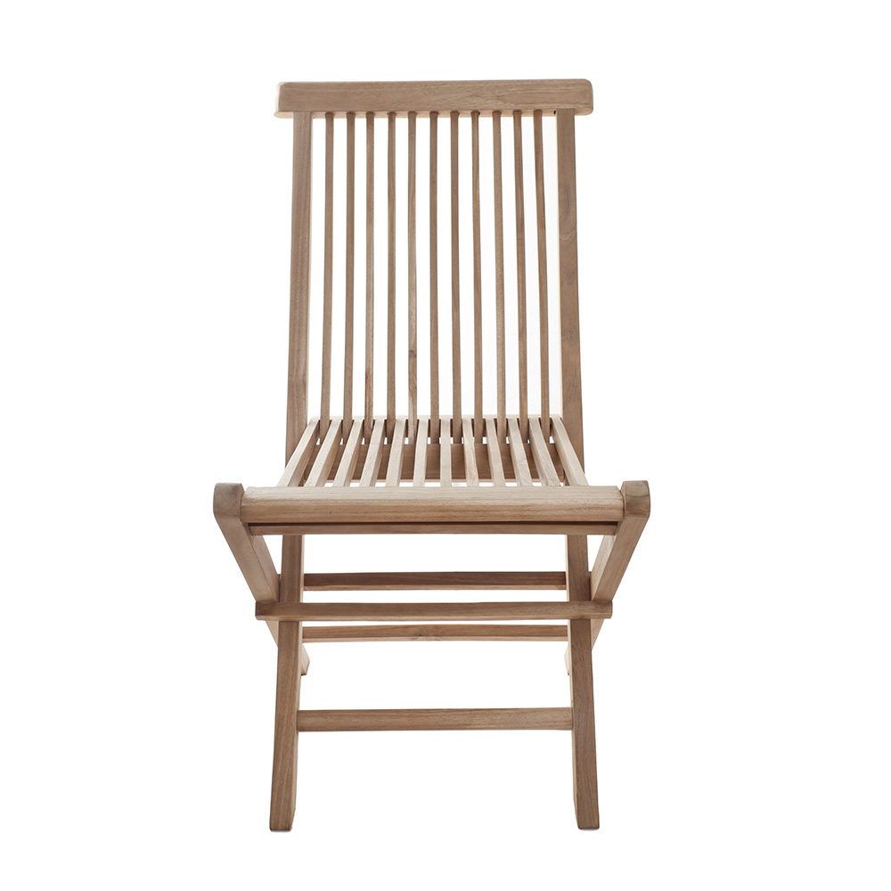 Silla de jardín plegable de madera de teca Azores 47x43cm
