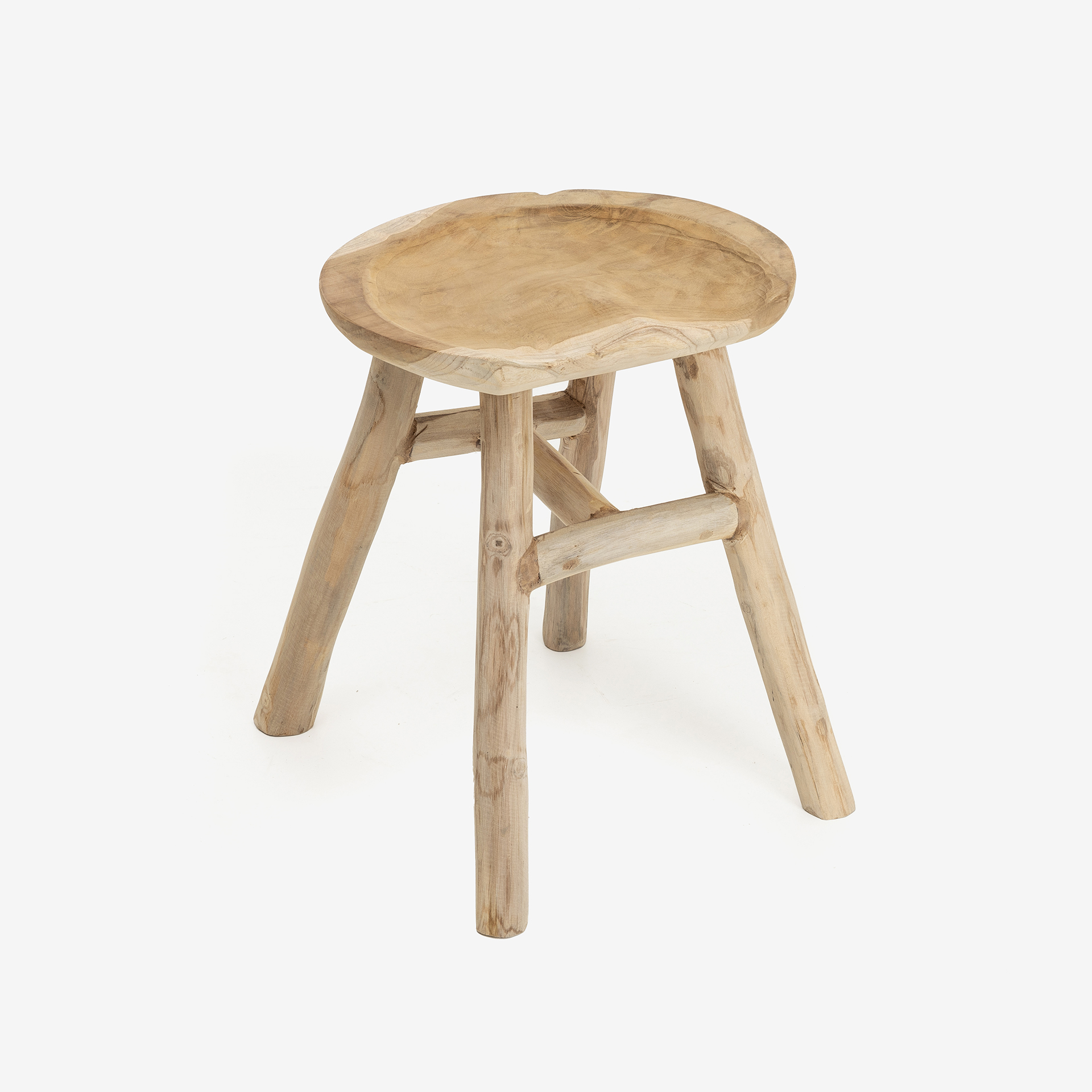 Taburete de madera de teca Ø33x42cm