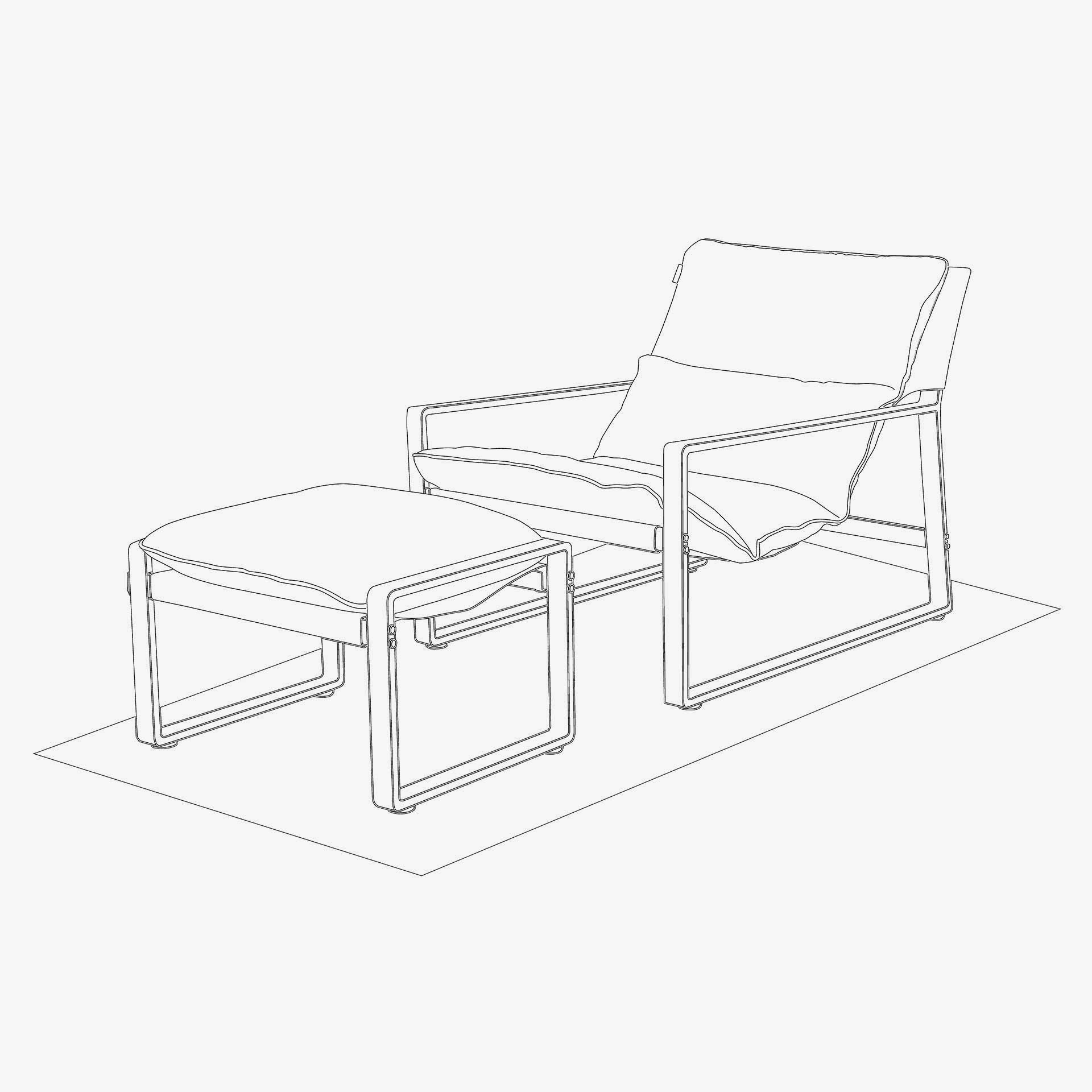 Sillon reclinable de jard&iacute;n de aluminio blanco Lambor 151x69x73cm