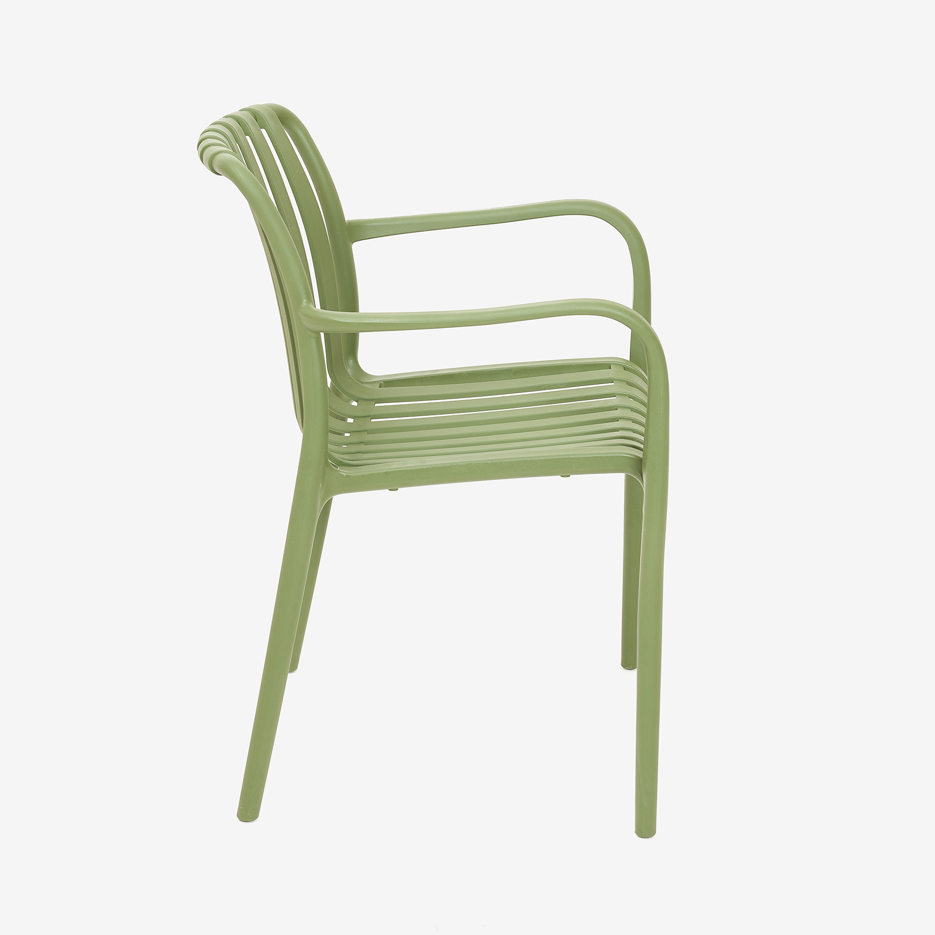 Silla de jard&iacute;n apilable de polipropileno verde Happel 59x55x81cm
