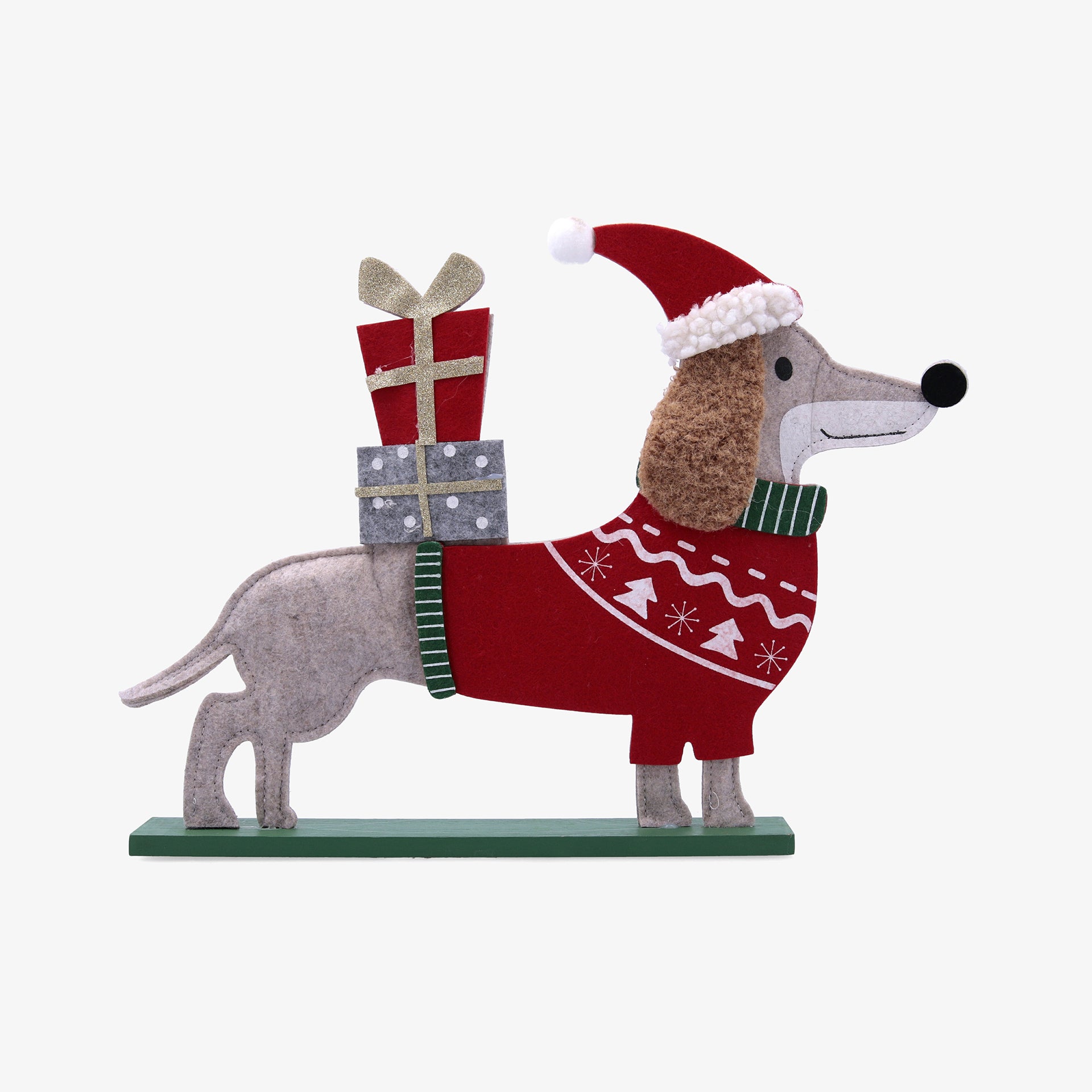 Figura decorativa navideña de perro 41.5x5x29cm