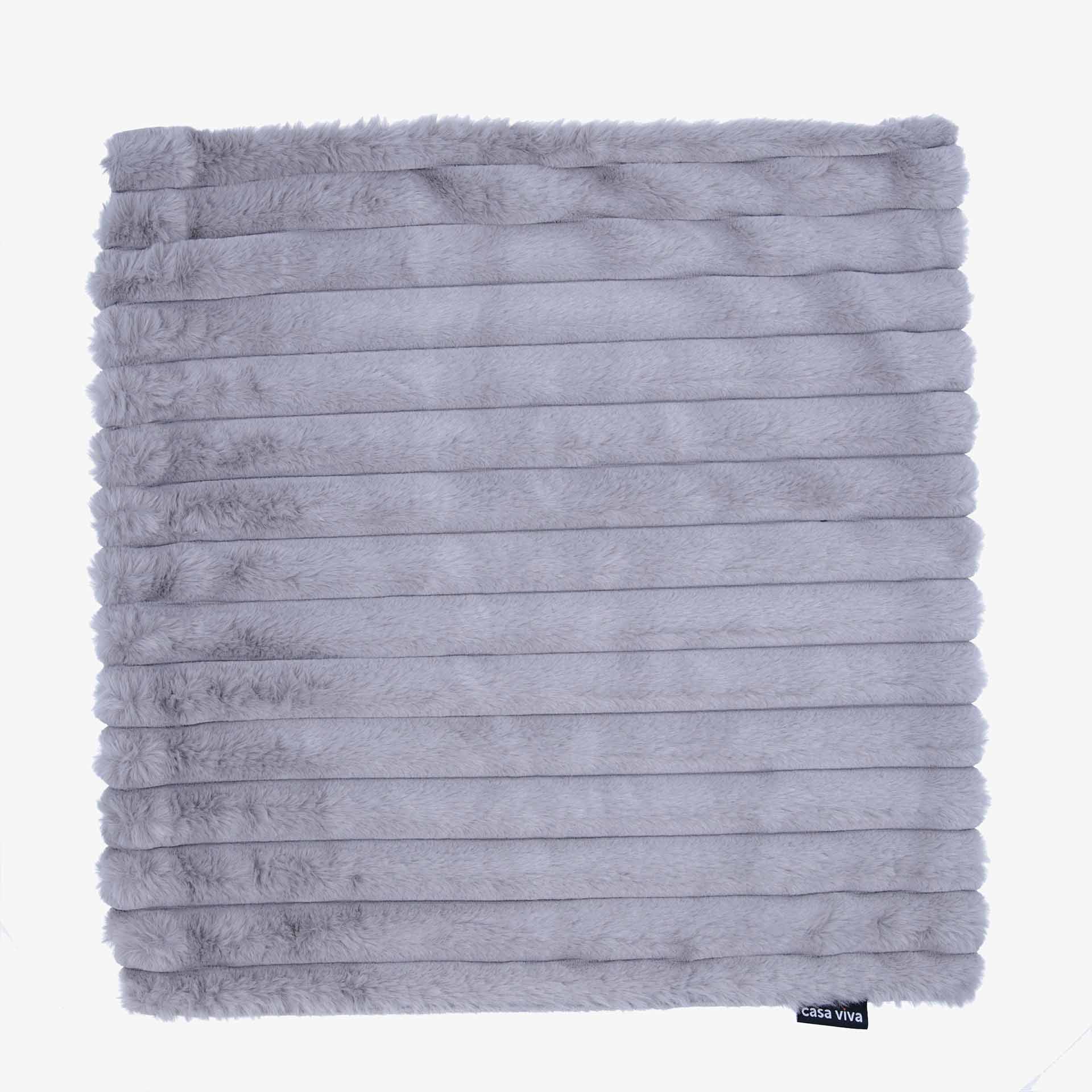 Funda de cojín efecto pelo gris Lineo 45x45cm