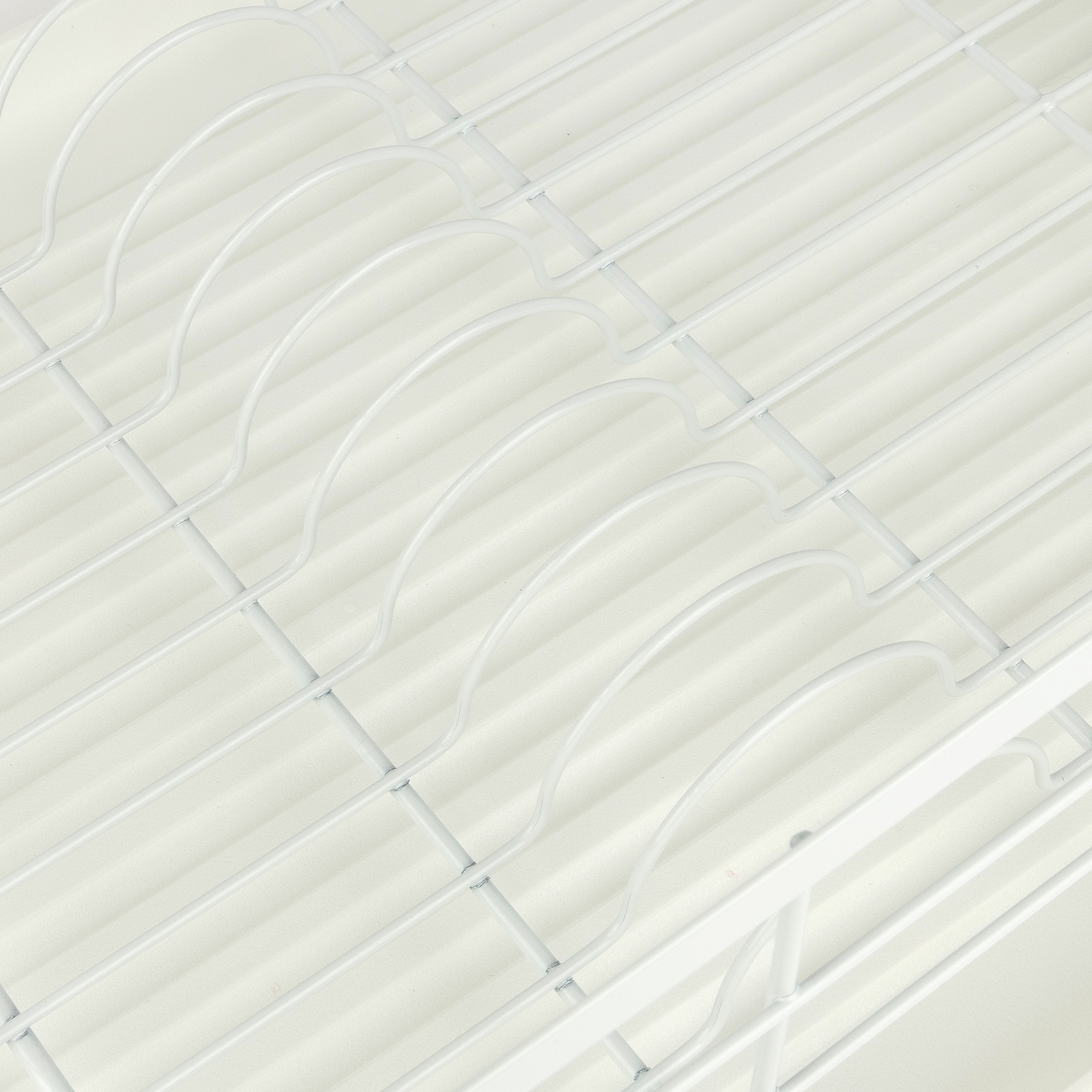 Escurreplatos de acero blanco 43x32x19cm