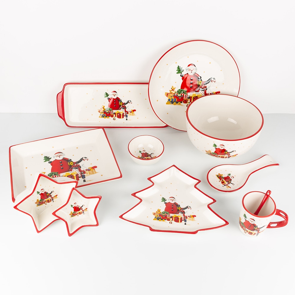 Bol de cerámica estrella Santa Claus 18cm