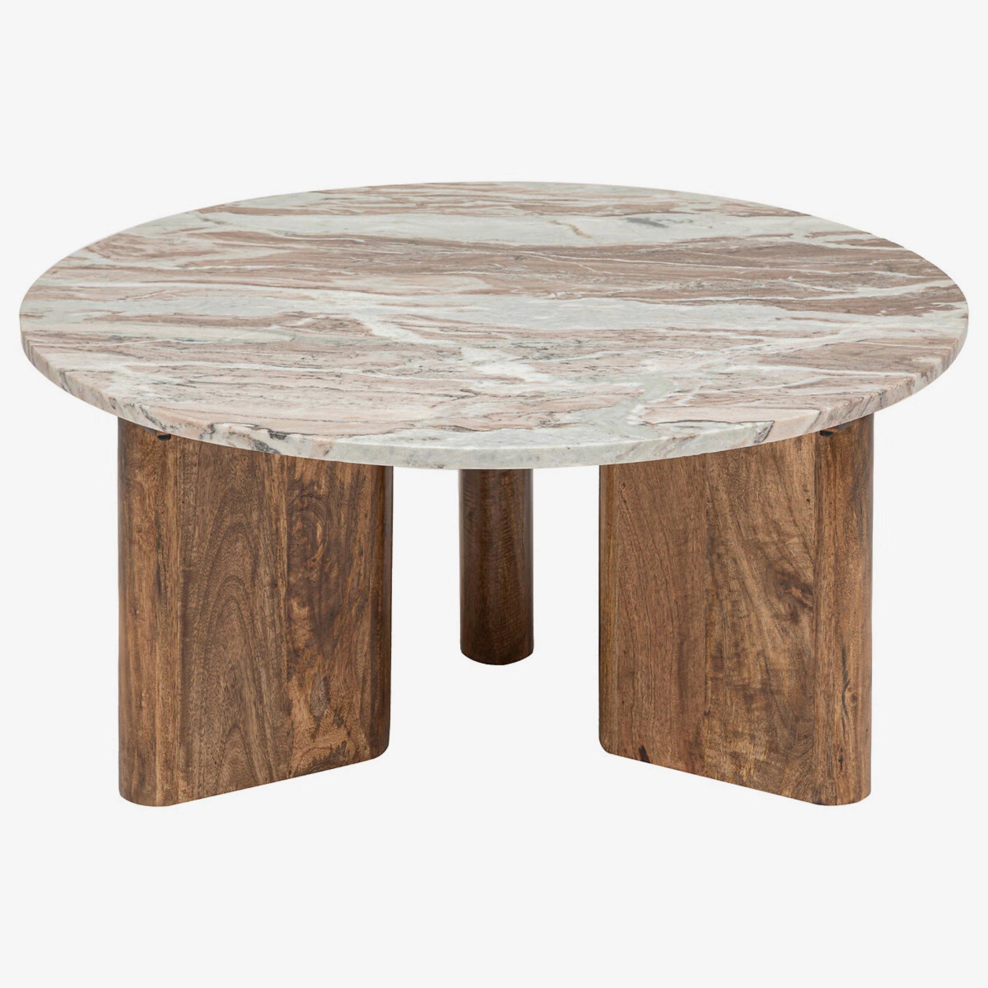 Mesa auxiliar de m&aacute;rmol y madera Jarek 