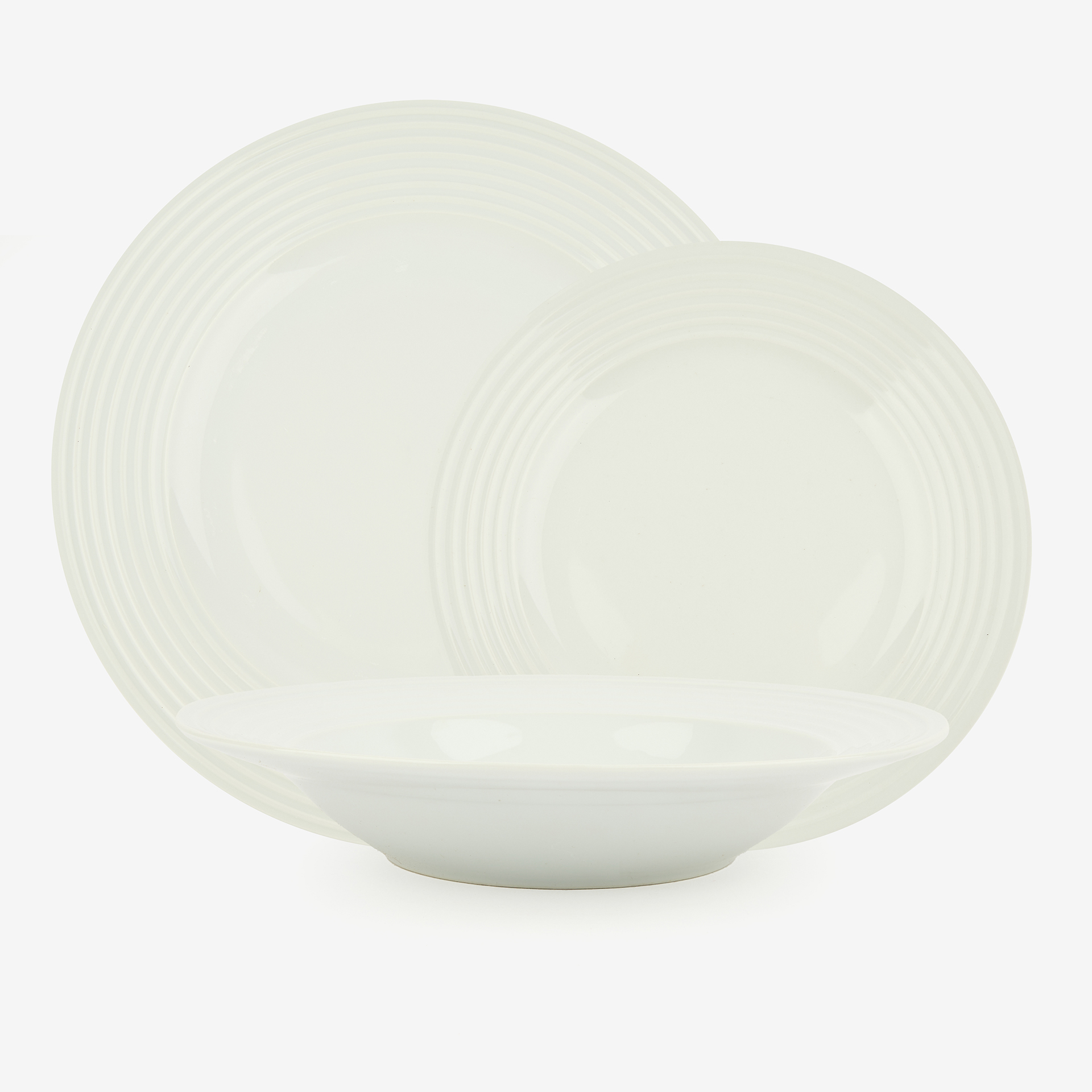 Vajilla de 18 piezas de porcelana blanca Adeja