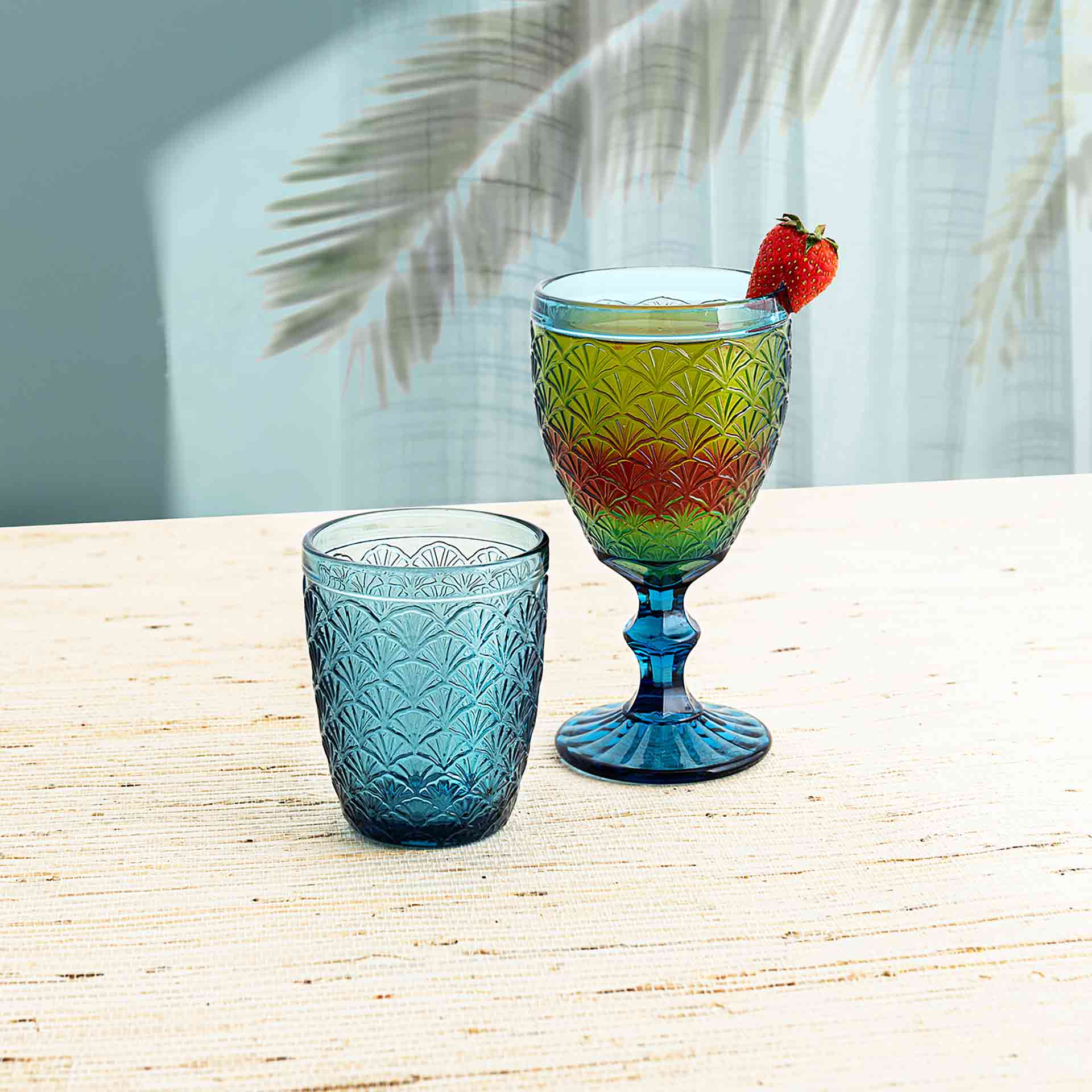 Vaso de vidrio azul Marua 24cl