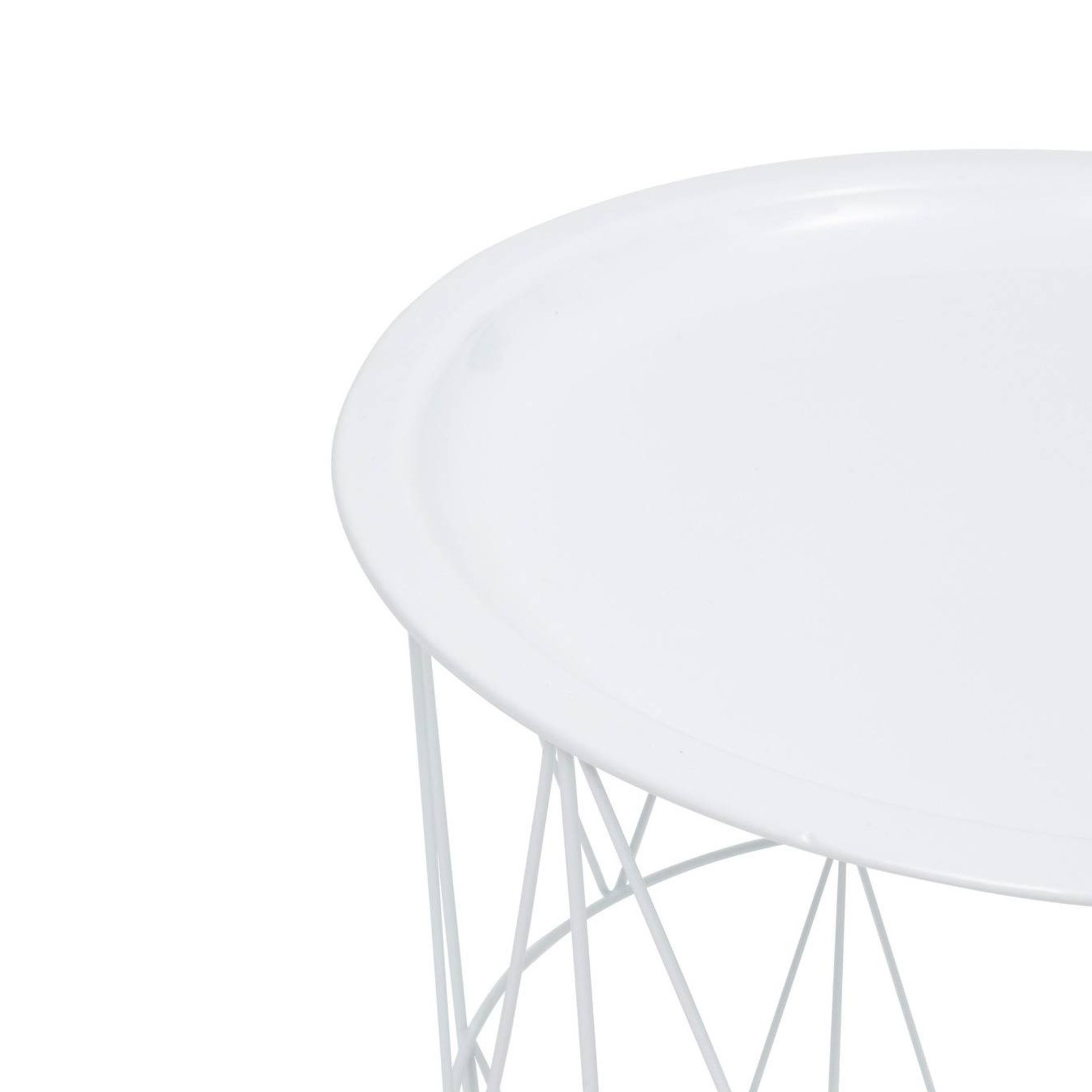Mesa auxiliar de metal blanca Tina &Oslash;37x40cm